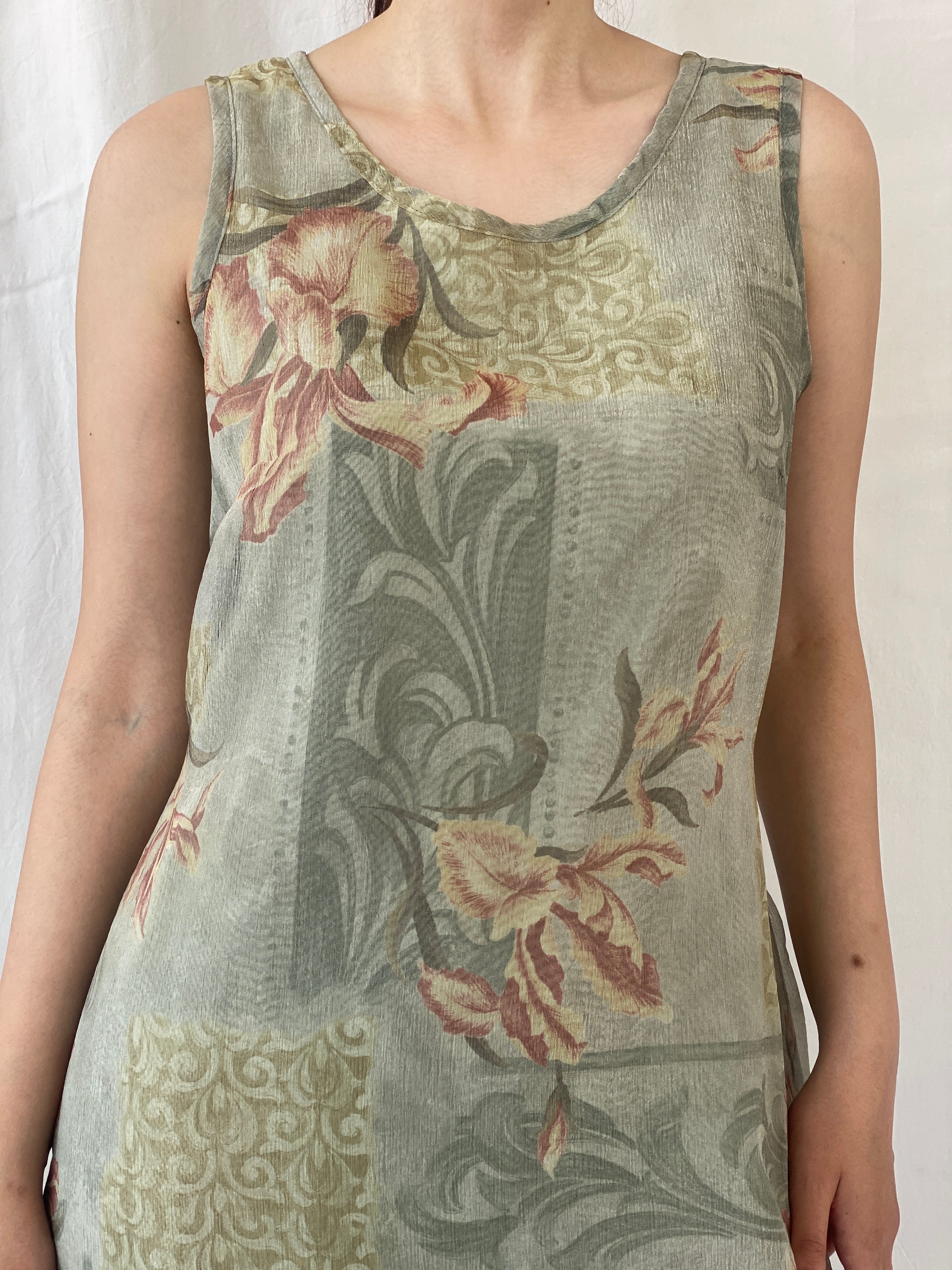 Vintage Y2K Willy’s New York Muted Pastel Floral Midi Dress - M