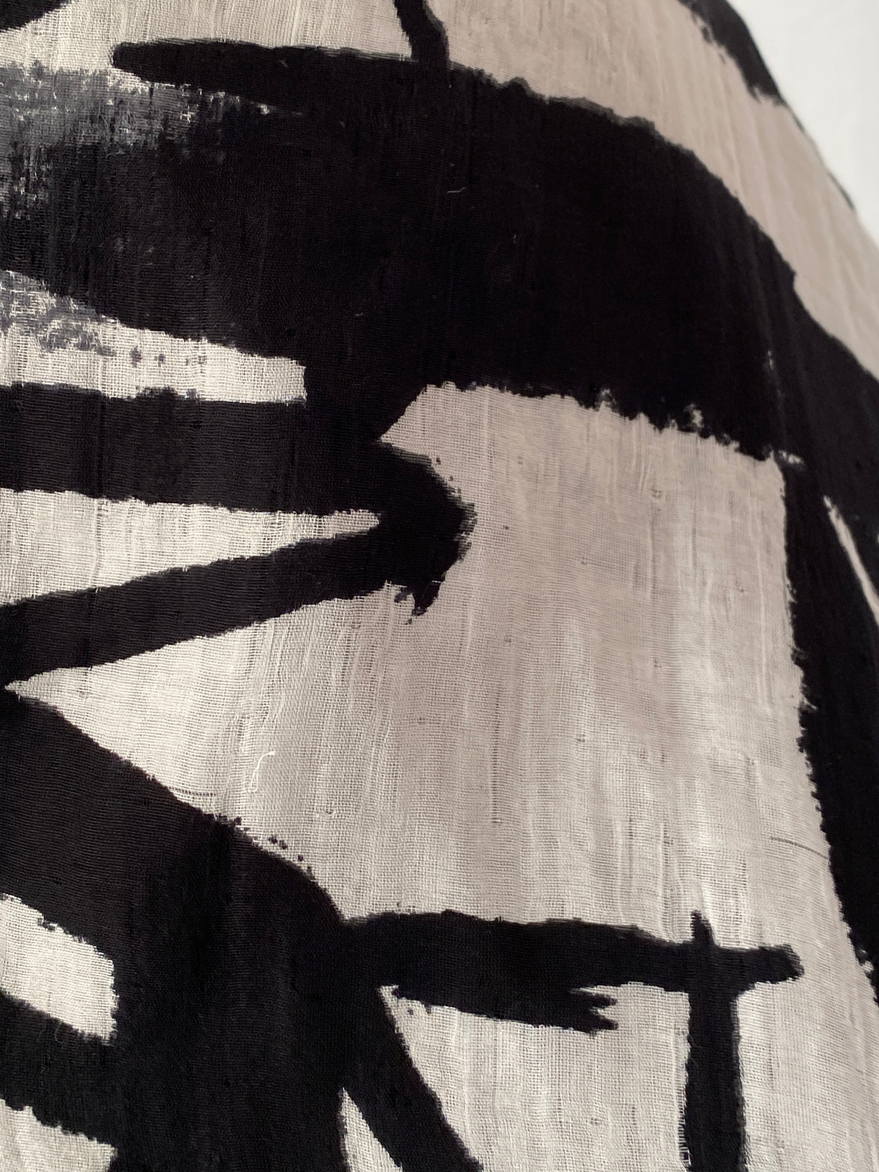 MNG Limited Edition Abstract Silk Cotton Blend Black & White Artsy Midi Skirt – S
