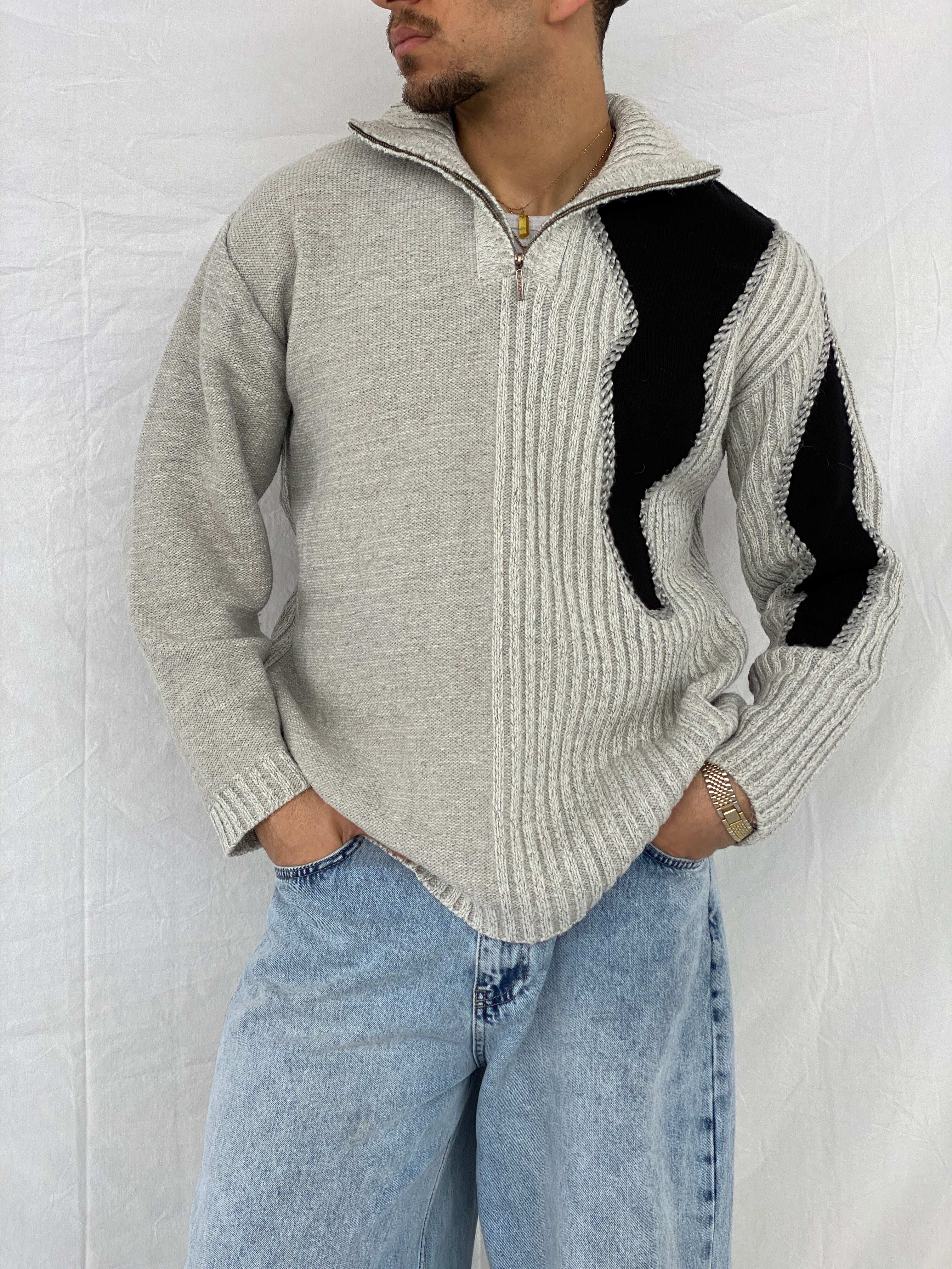 Vintage Kamen Grey And Black Knitted Sweater - Size L