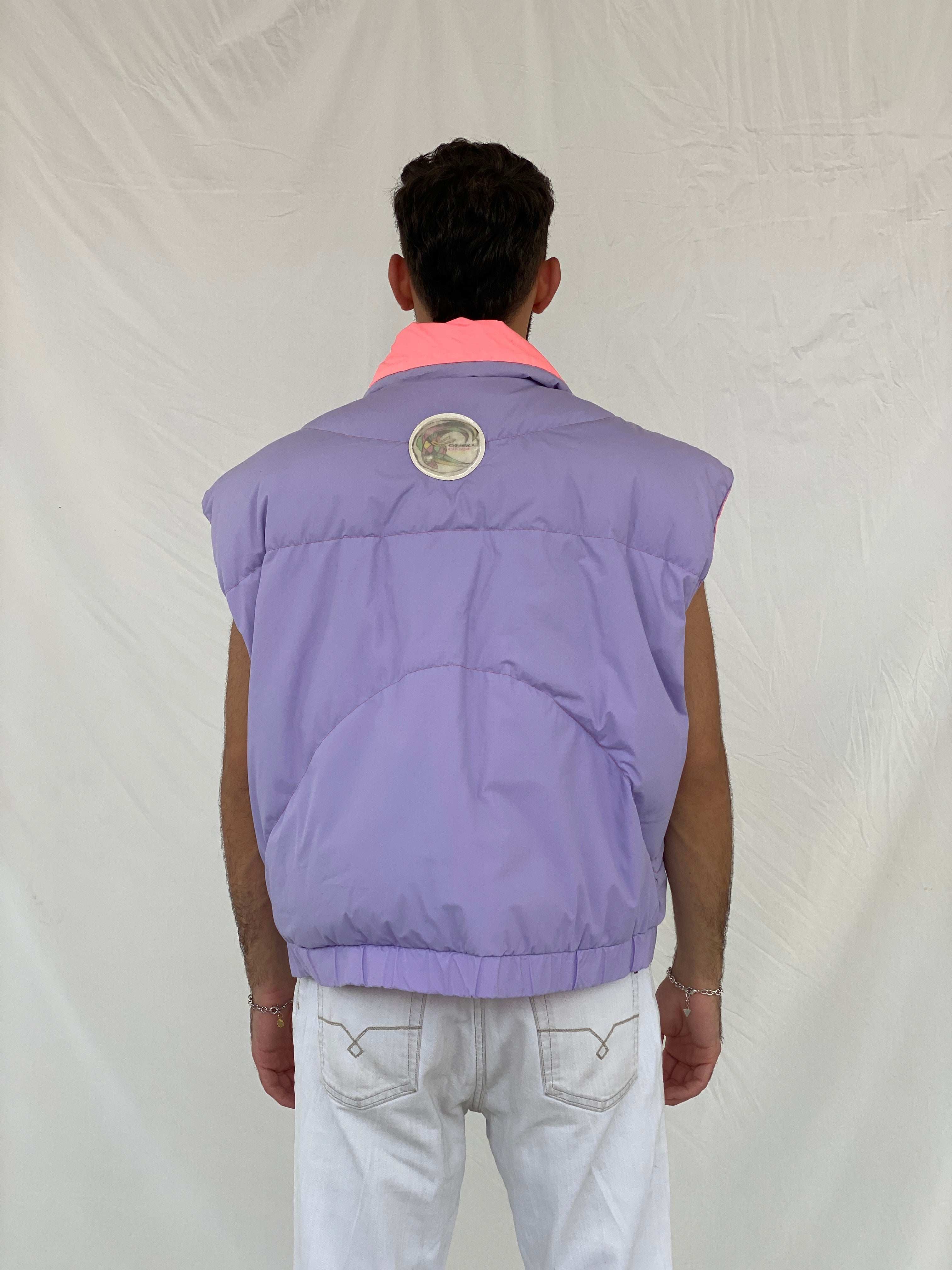 Vintage 80s ONEIL Lavender Puffer Extreme Impact Ski Vest - L - Balagan Vintage Vest 00s, 80s, Awsam, graphic, half sleeve shirt, mens vest, NEW IN, printed shirt, ski jacket, vest