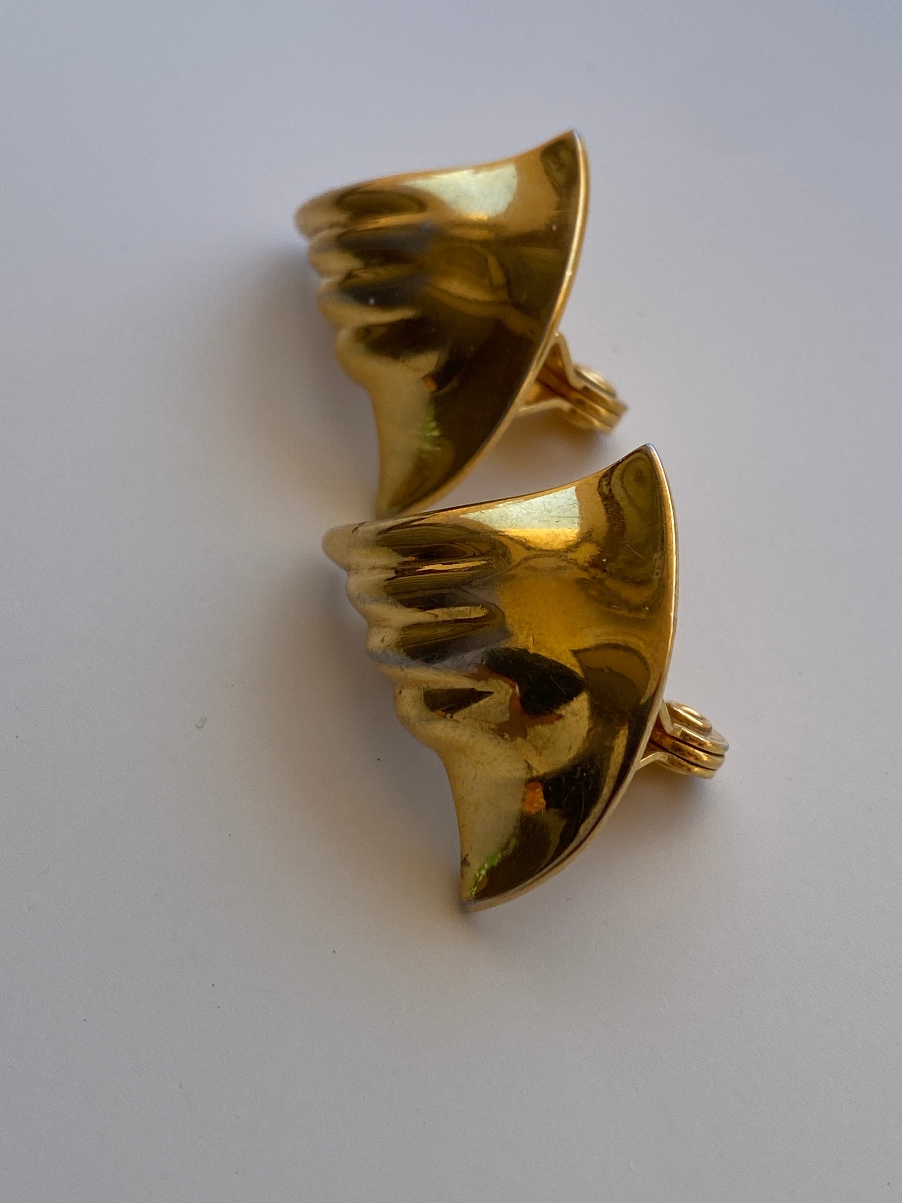 Vintage Monet Gold-Tone Sculptural Clip-On Earrings
