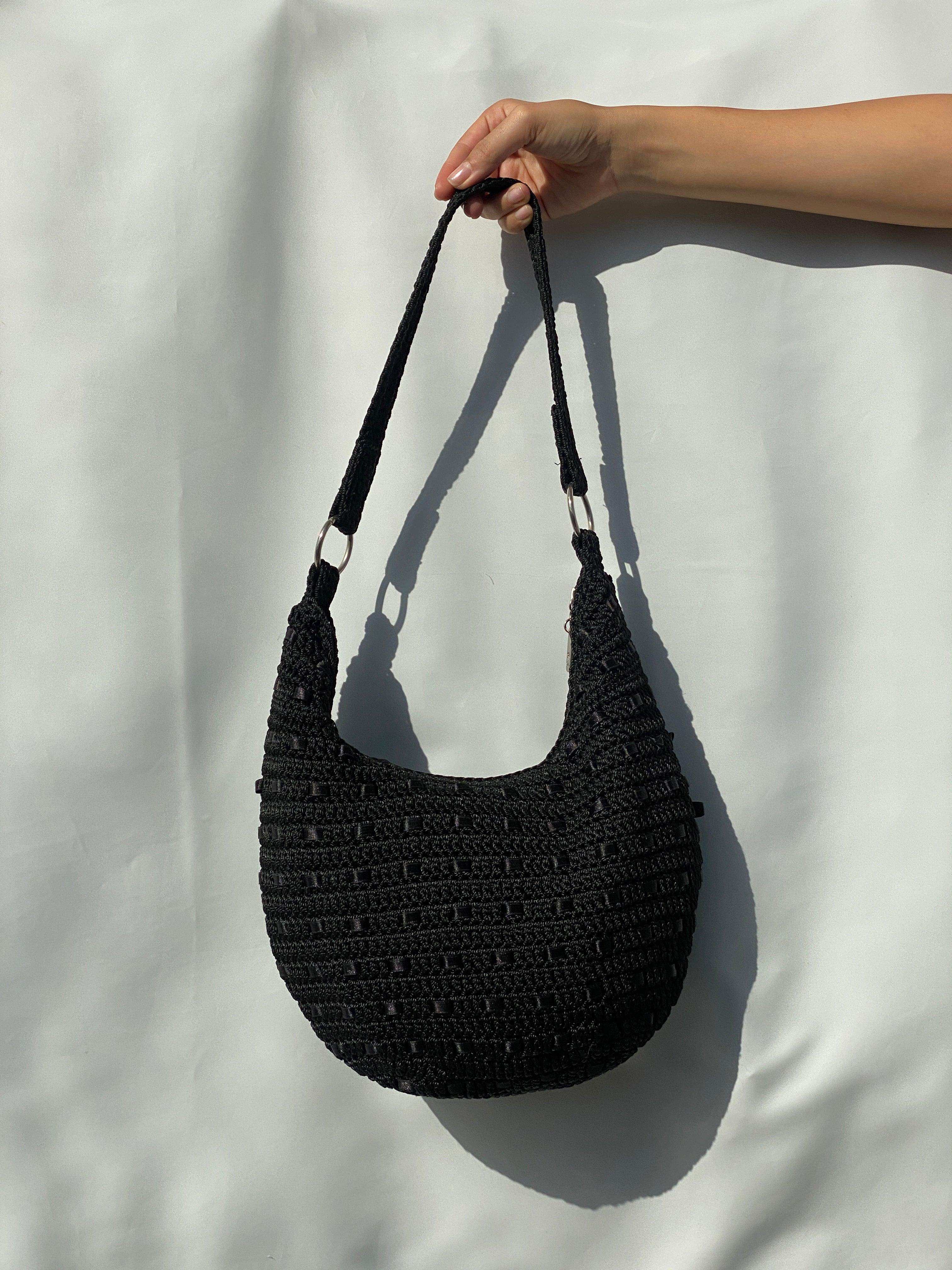 Y2K Lina Black Crochet Bag - Balagan Vintage Bags 00s, bag, crochet, NEW IN