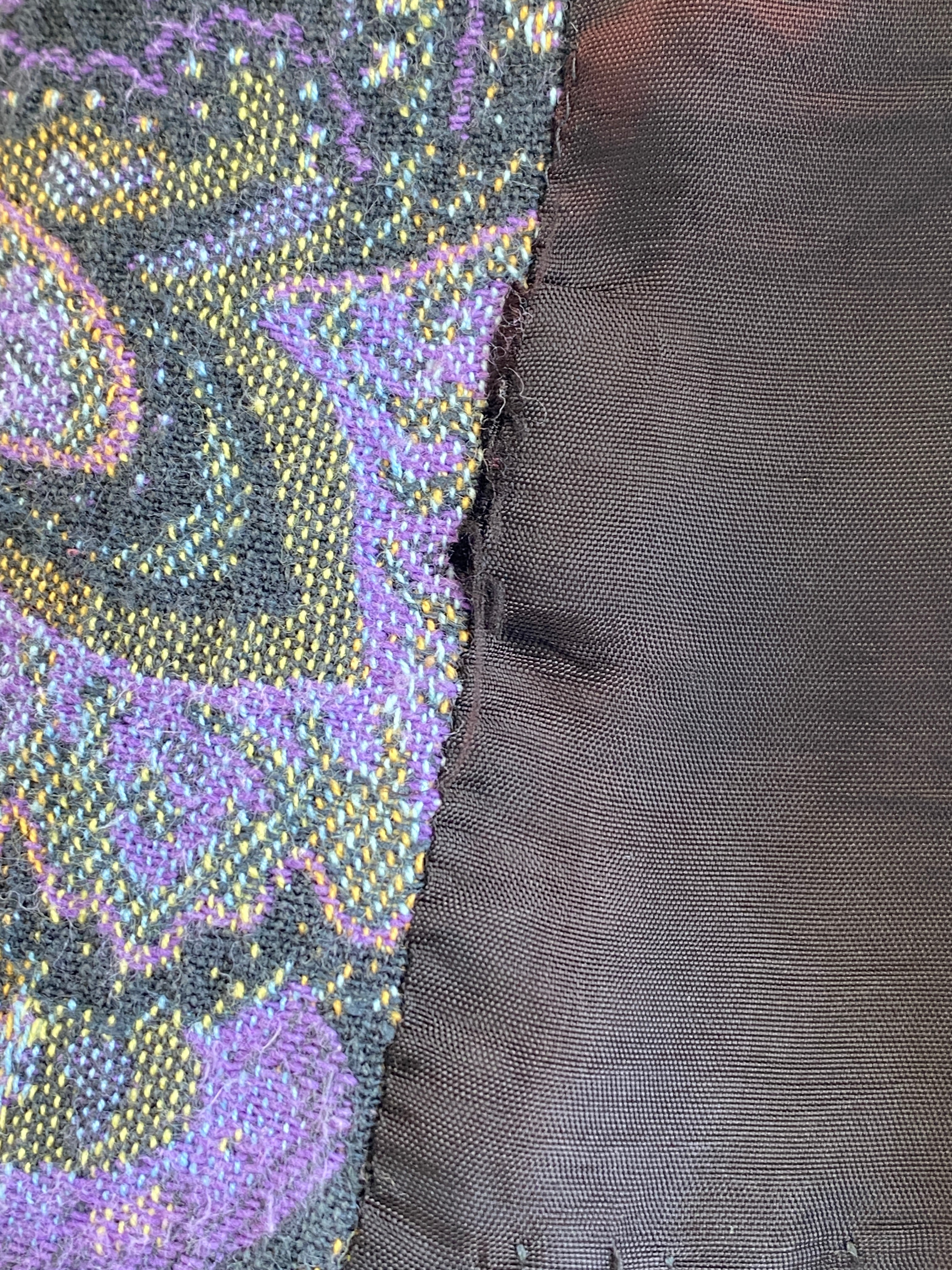 Vintage 90s Wrapper USA Purple Paisley Tapestry Vest Boho Waistcoat – M