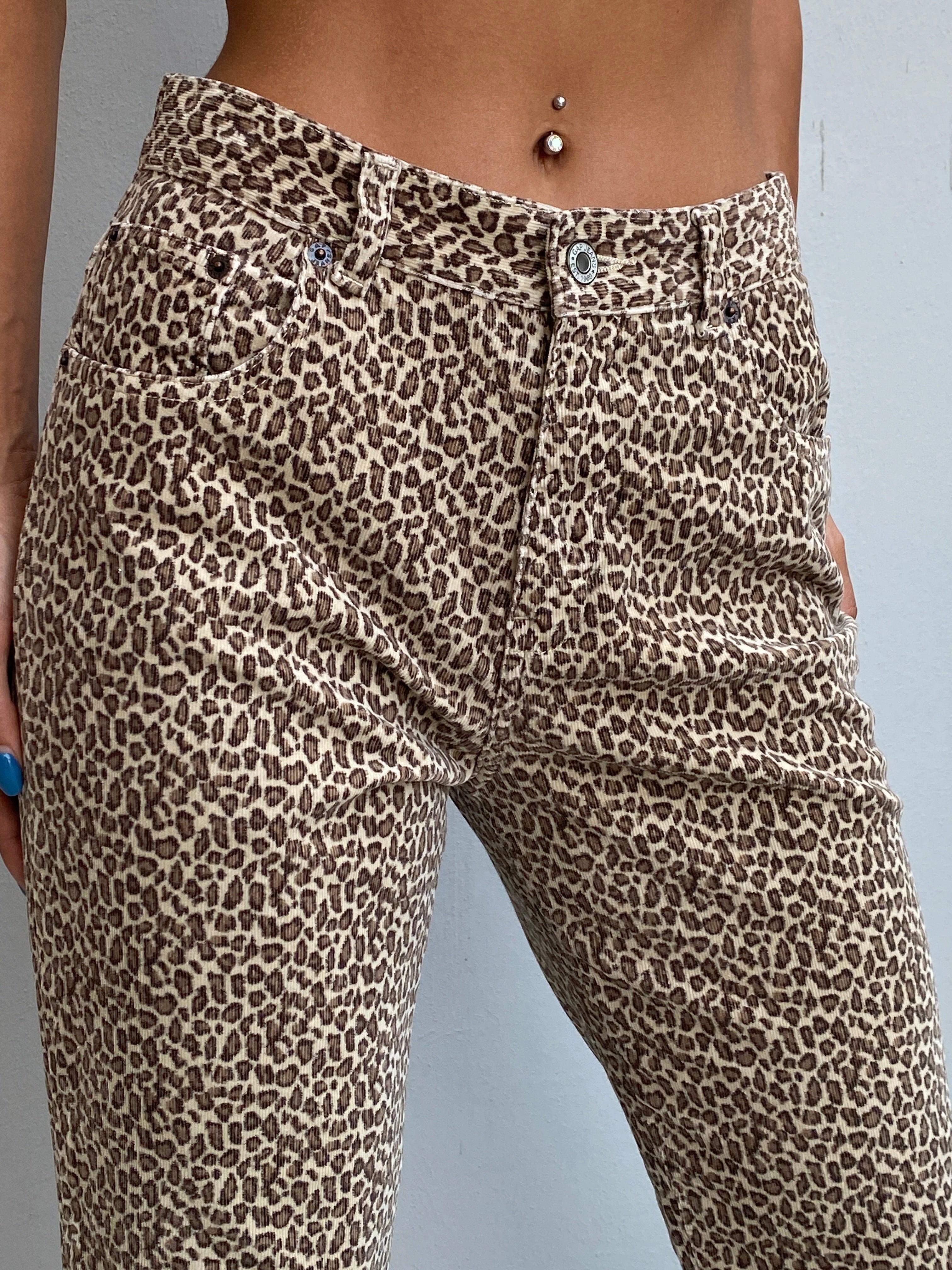 Vintage Y2K GAP Leopard Print Straight Leg Jeans Brown Animal Print - S