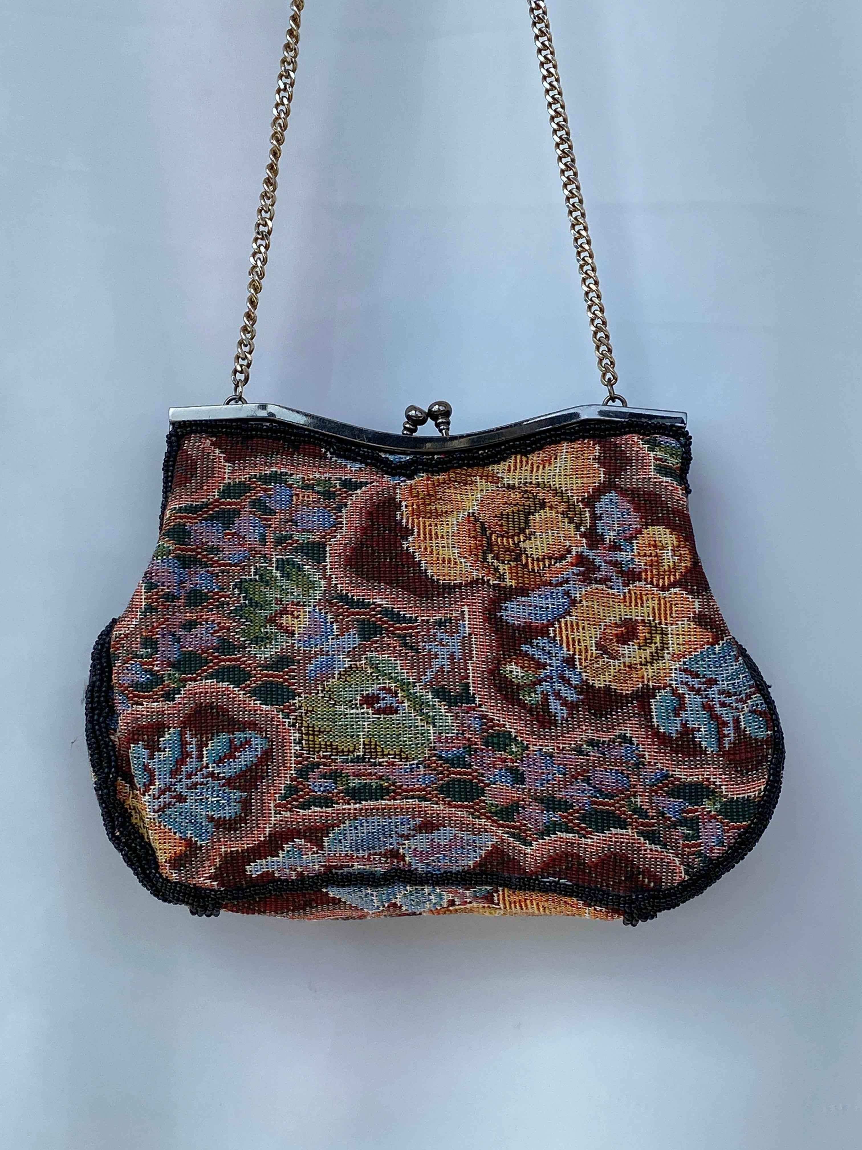 Gorgeous Antique Tapestry Beaded Bag - Balagan Vintage Beaded Bag bag, beaded, beaded bag, NEW IN