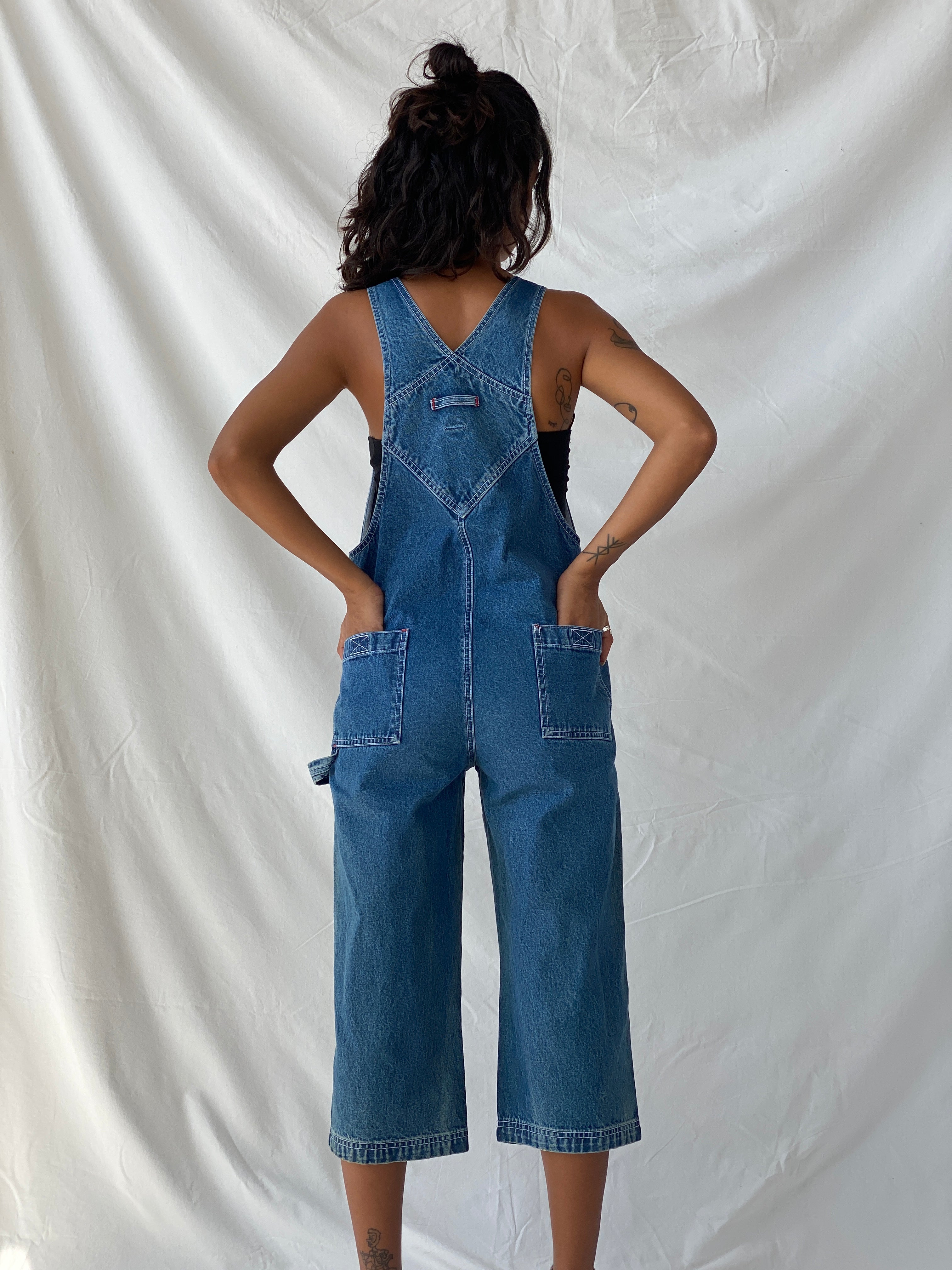 GAP Wide-Leg Non-Stretch Denim Overalls - XS