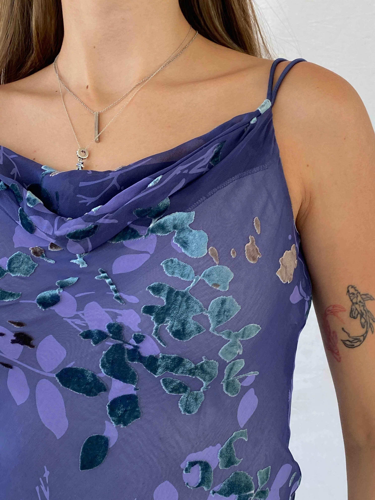 Vintage 90s Monsoon Velvet Floral Patterned Maxi Dress - Balagan Vintage