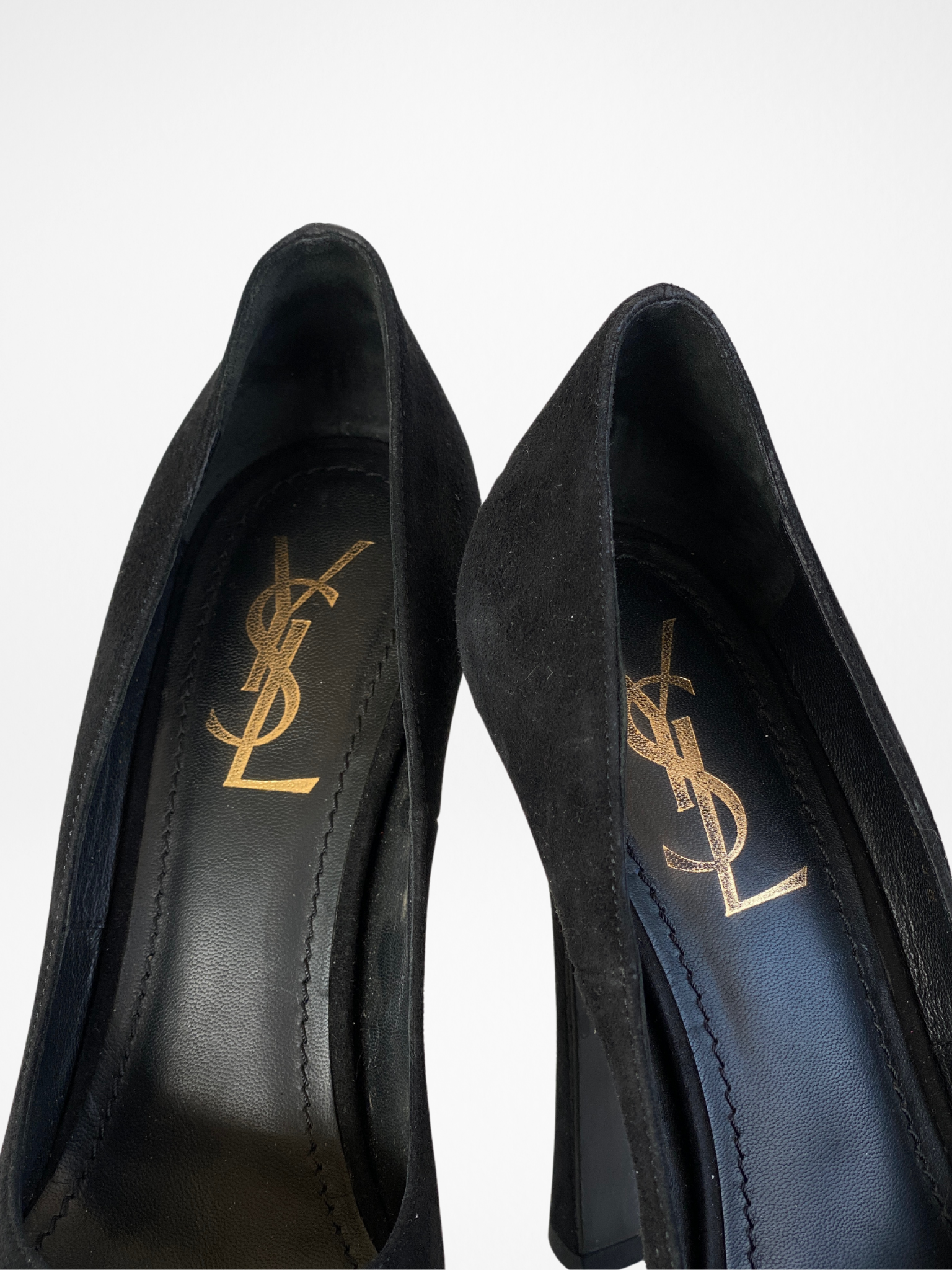 YSL Black Suede Platform Tribtoo Pumps - 38EUR