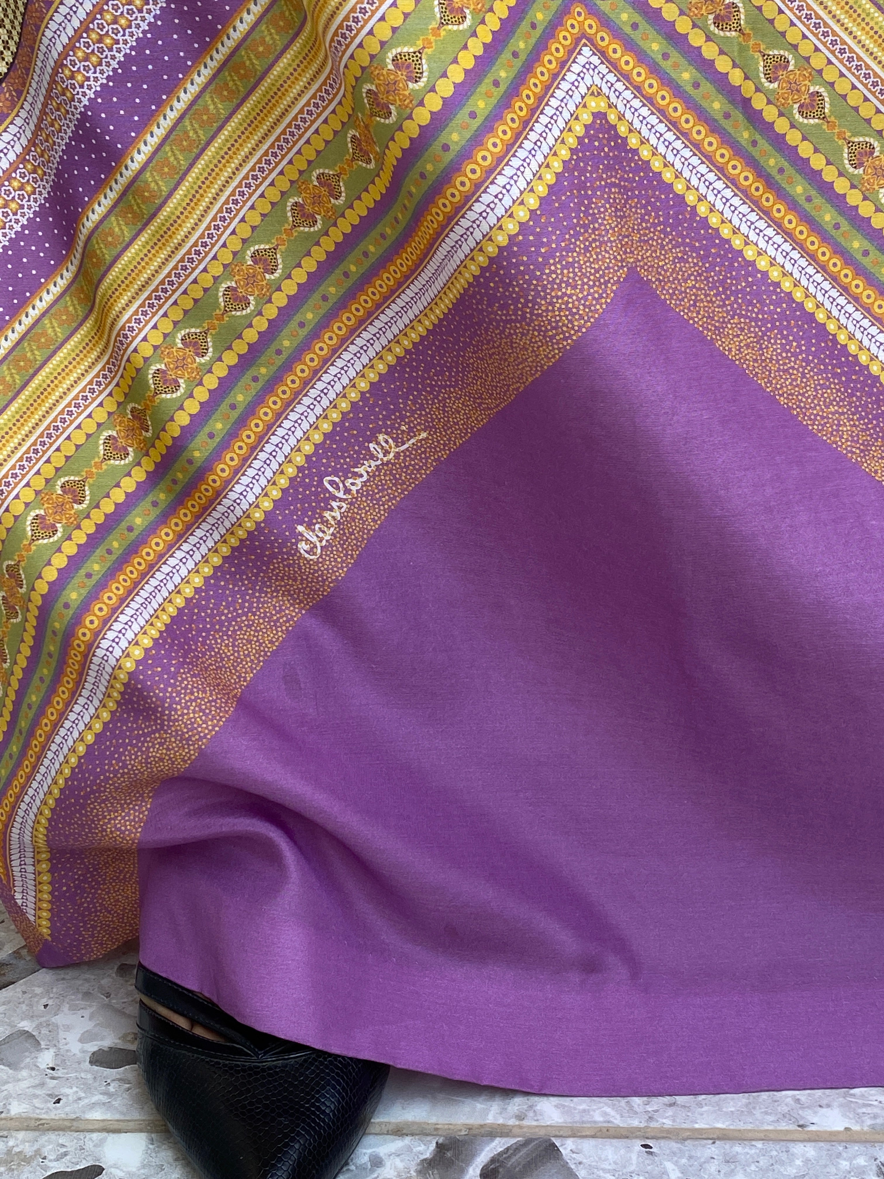 Vintage Y2K Class Roberto Cavalli Purple Paisley Print Maxi Skirt - M