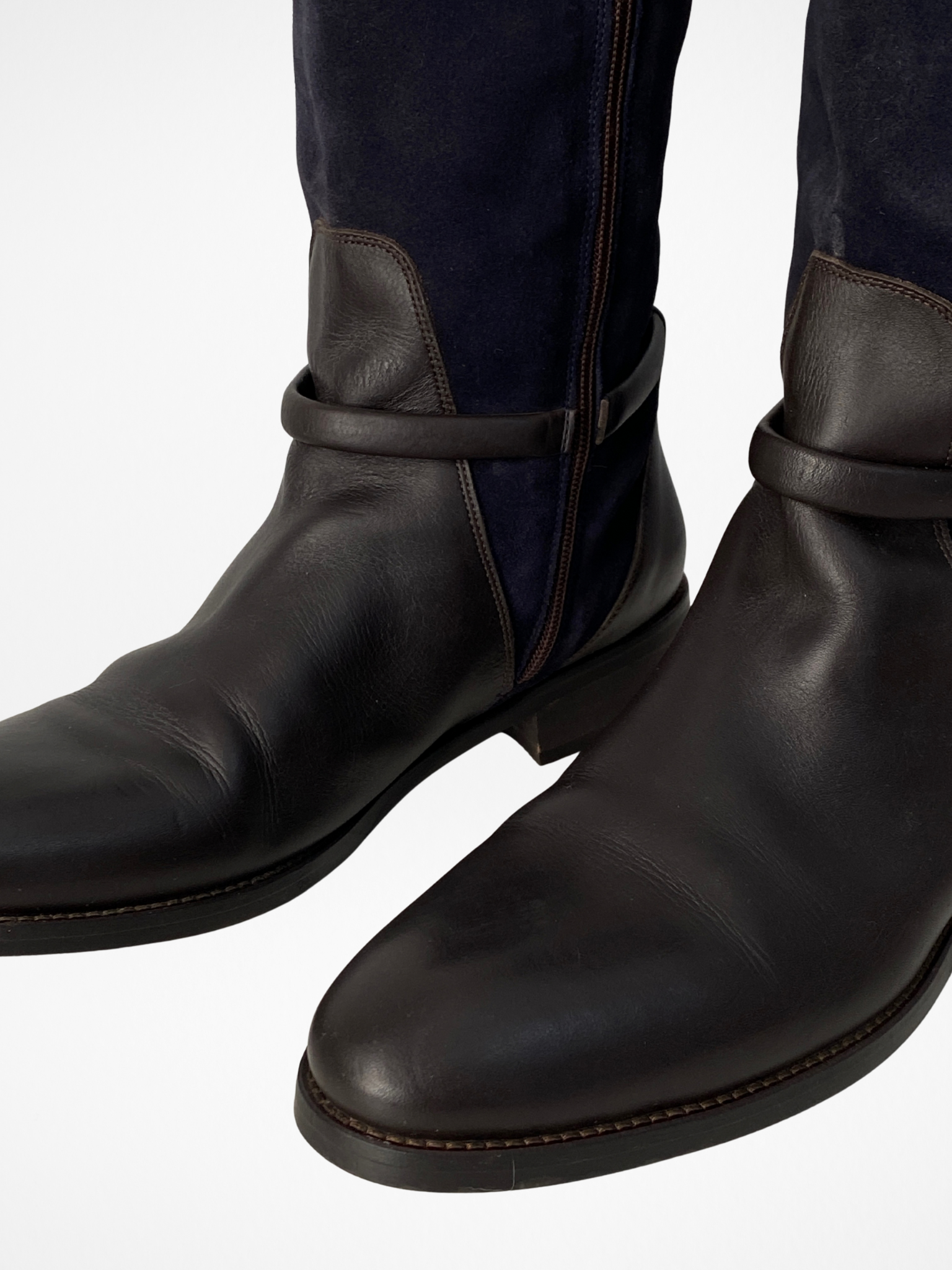 Tommy Hilfiger Hamilton Brown & Navy Leather Suede Boots – EU 41