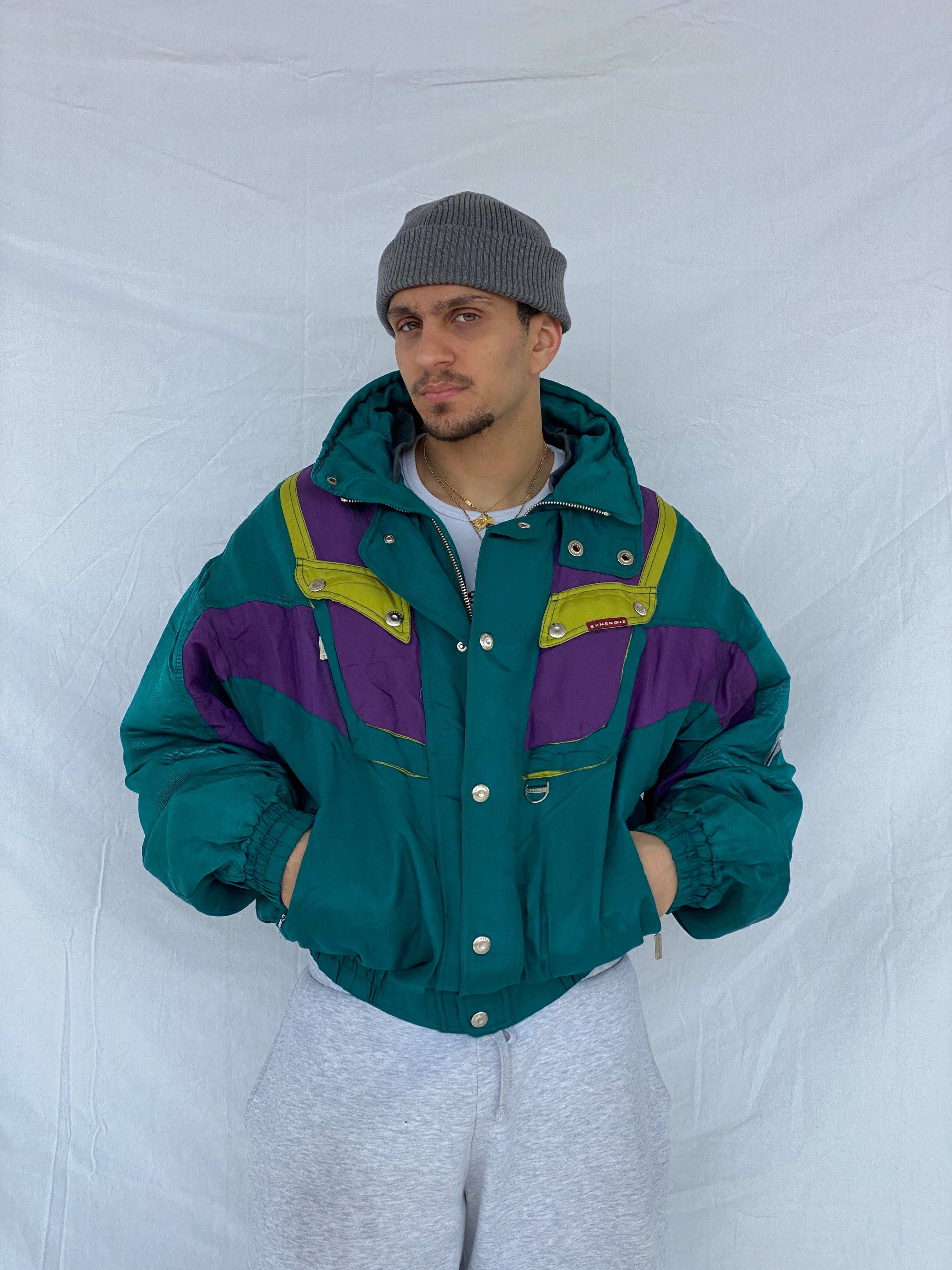 Vintage 80s Synergie Puffer Ski Jacket - Size XL