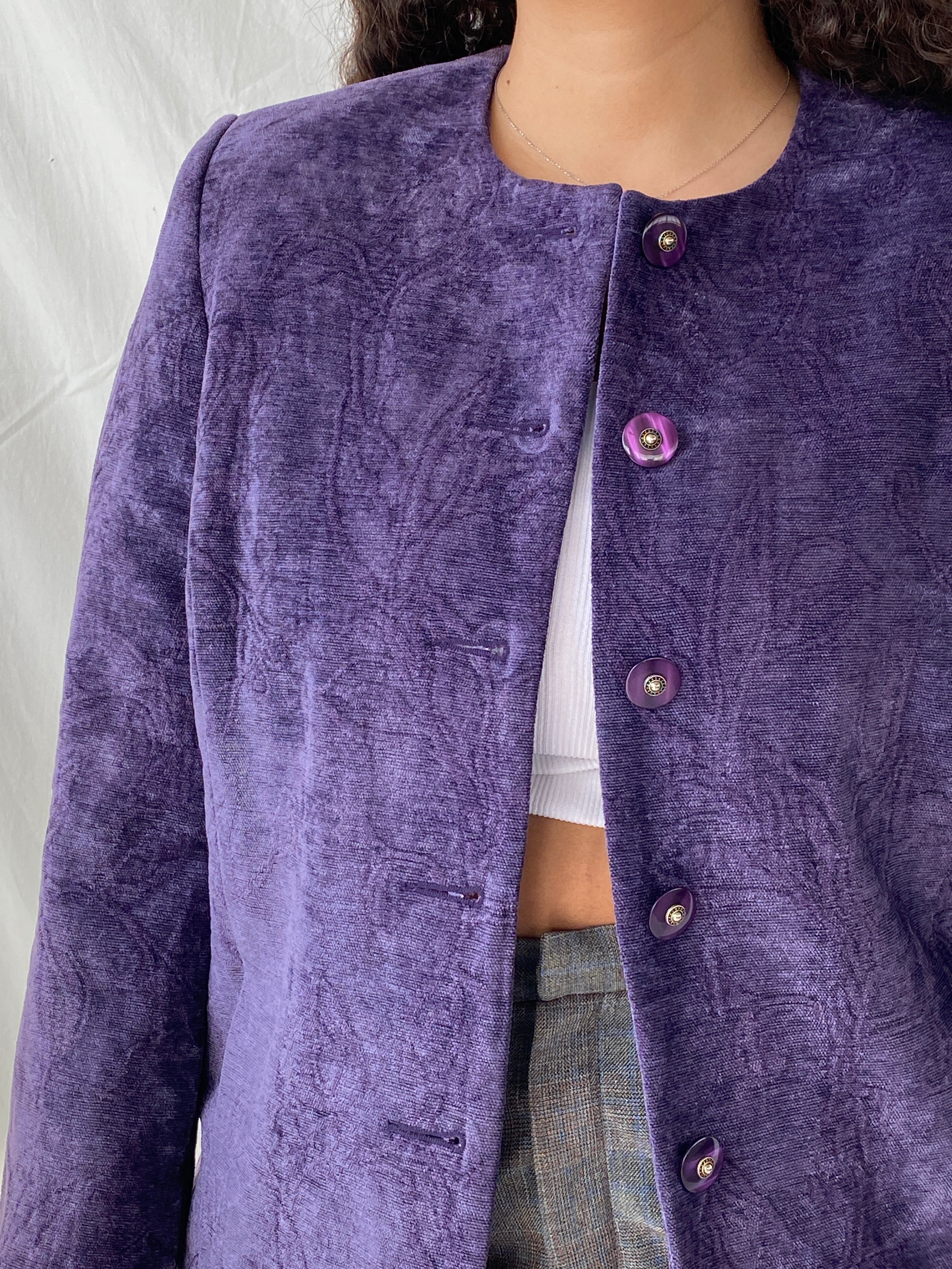 00s KORET Buttoned Purple Heavy Women’s Blazer Jacket - L