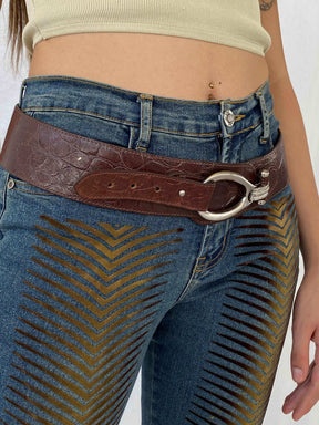 90s/Y2K Dolce Donna Italy Brown Genuine Leather Belt - Balagan Vintage
