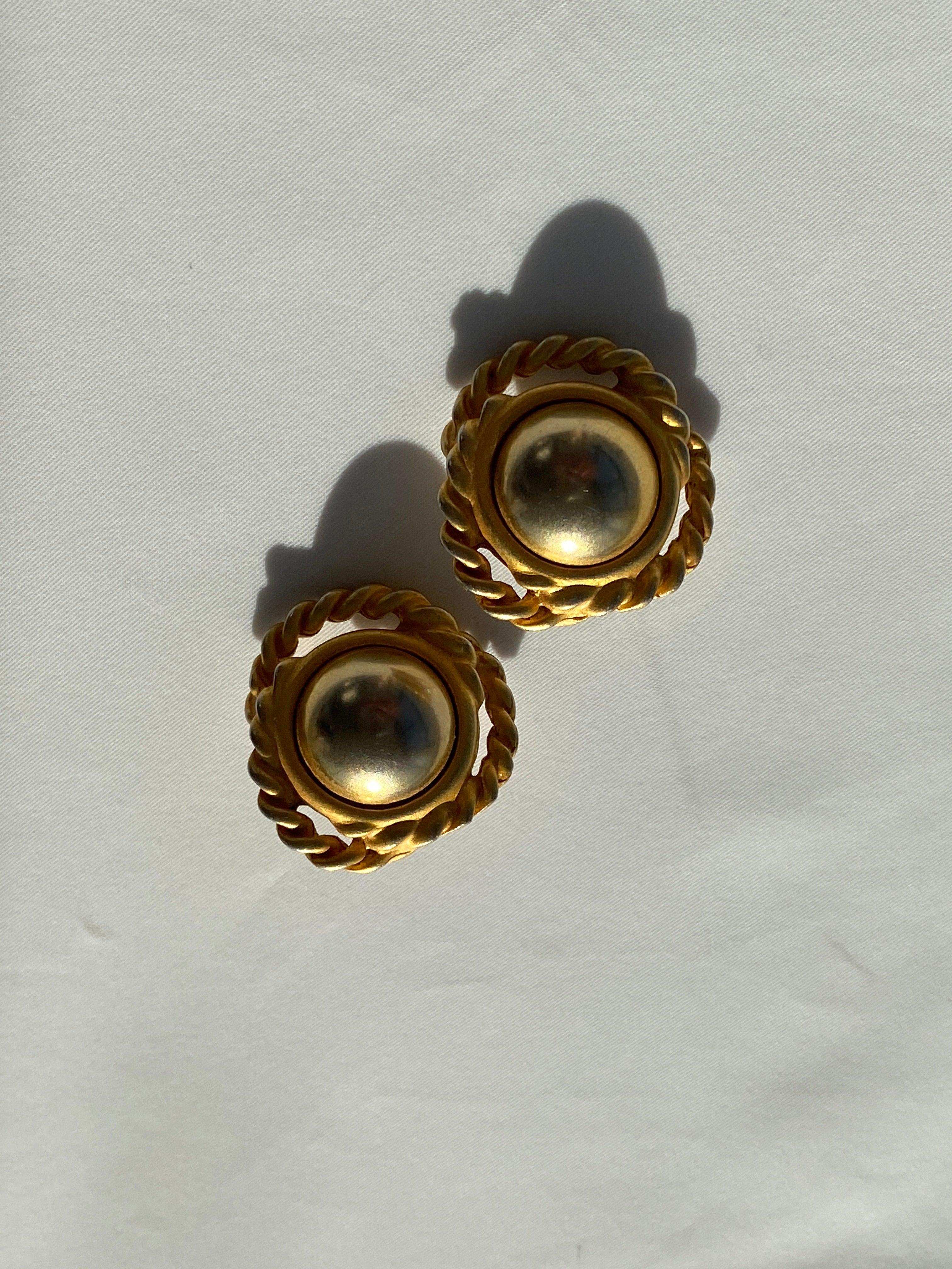 Vintage Art Deco Gold Stud Earrings - Balagan Vintage Earrings 90s, NEW IN
