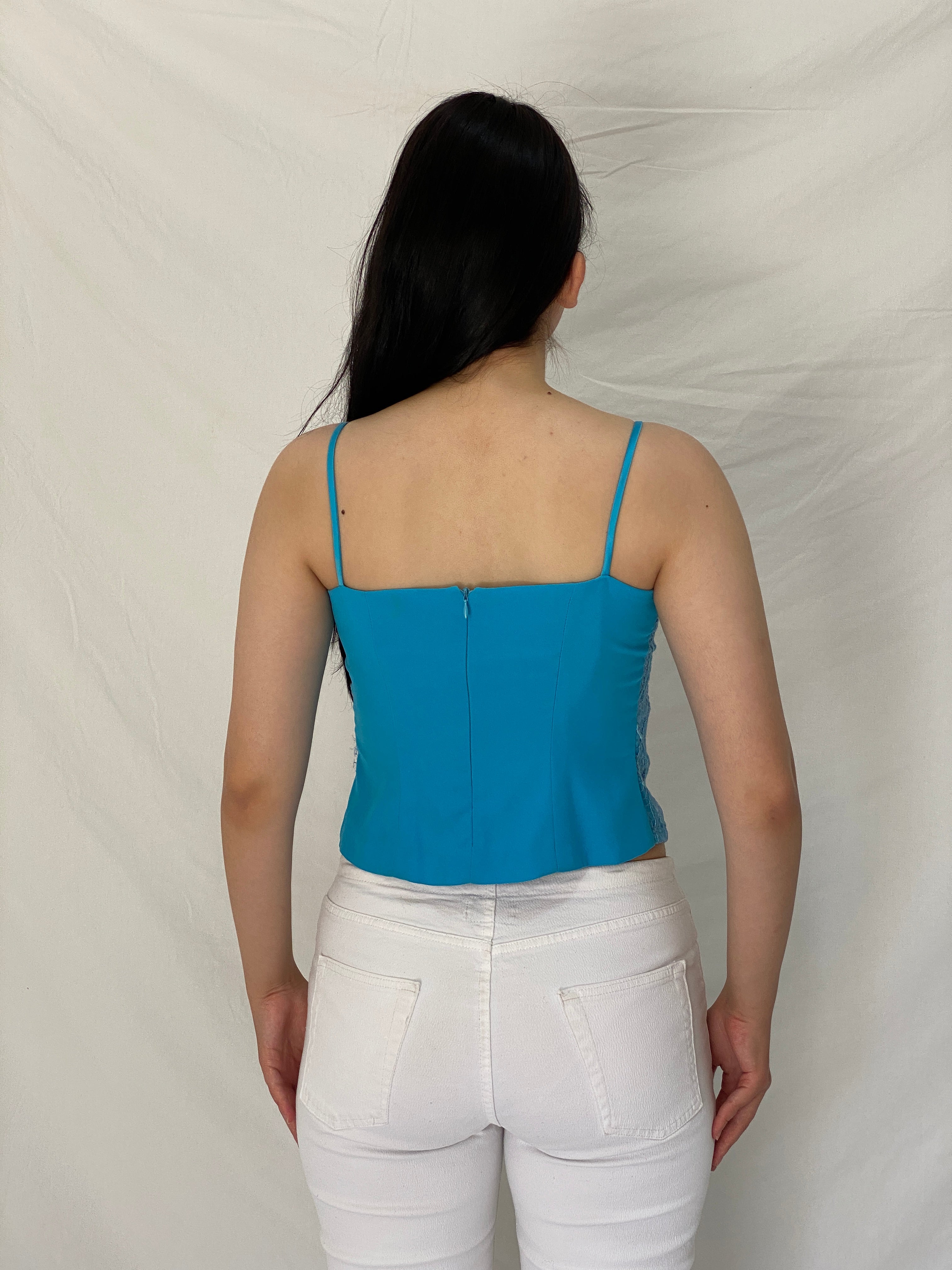 Vintage Tapioca José Pedro Zotano Blue Evening Cami Top - M