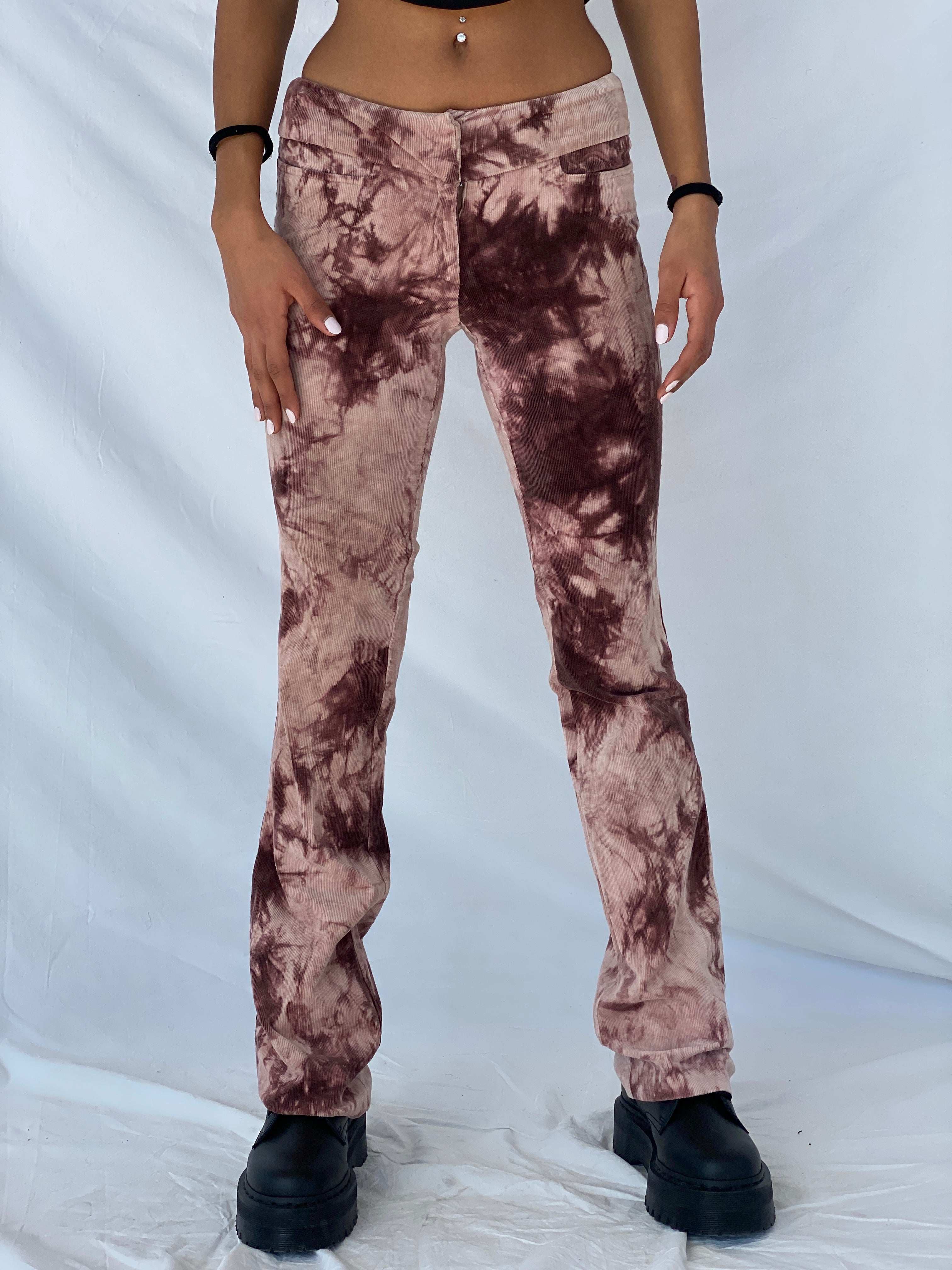 Vintage Necessary Object Tie-dye Corduroy Low Rise Pants - Balagan Vintage Corduroy Pants 00s, 90s, corduroy pants, Tojan