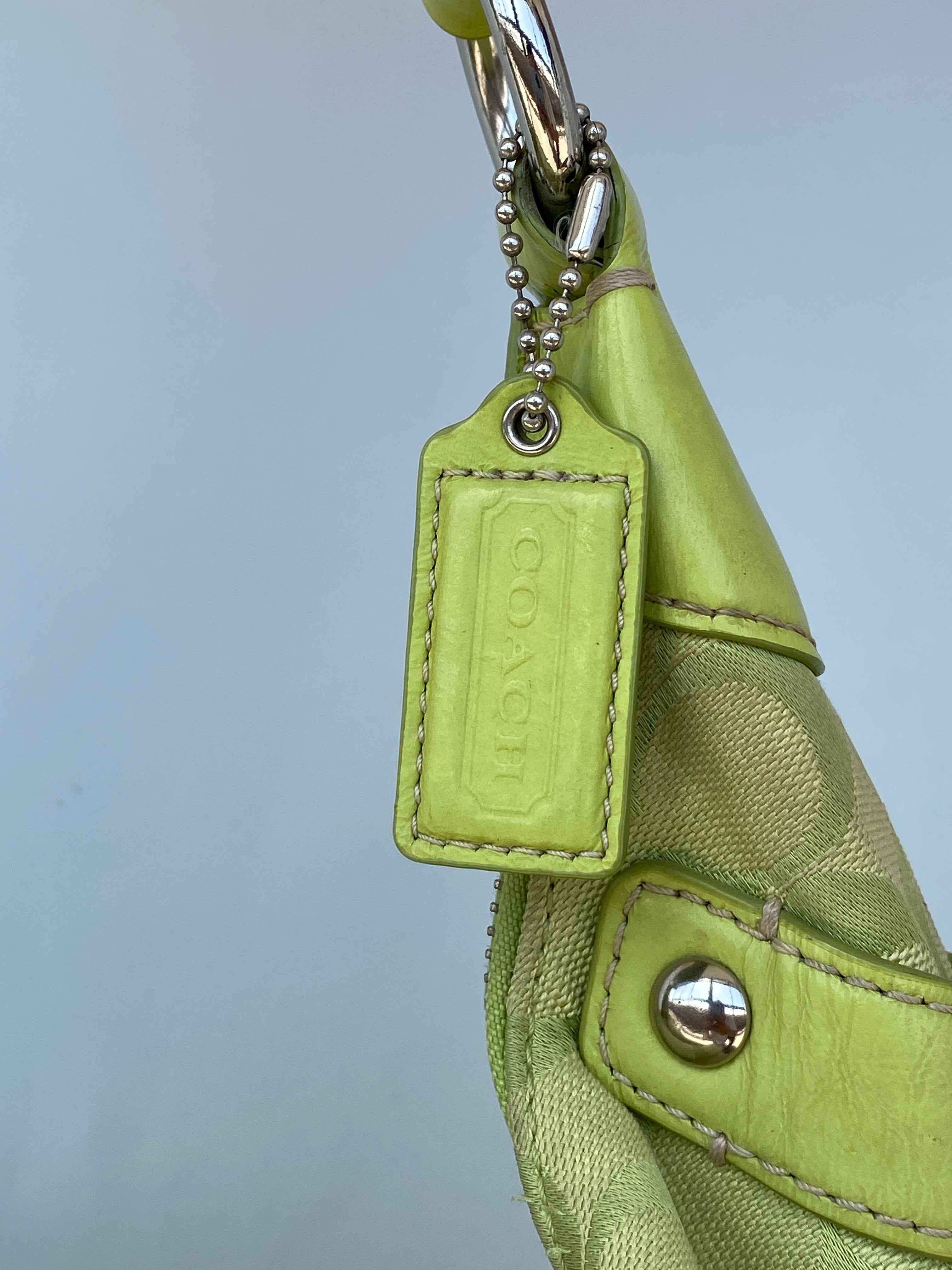 Signature Green Coach Hampton Shoulder Bag - Balagan Vintage Handbags bag, coach, handbag