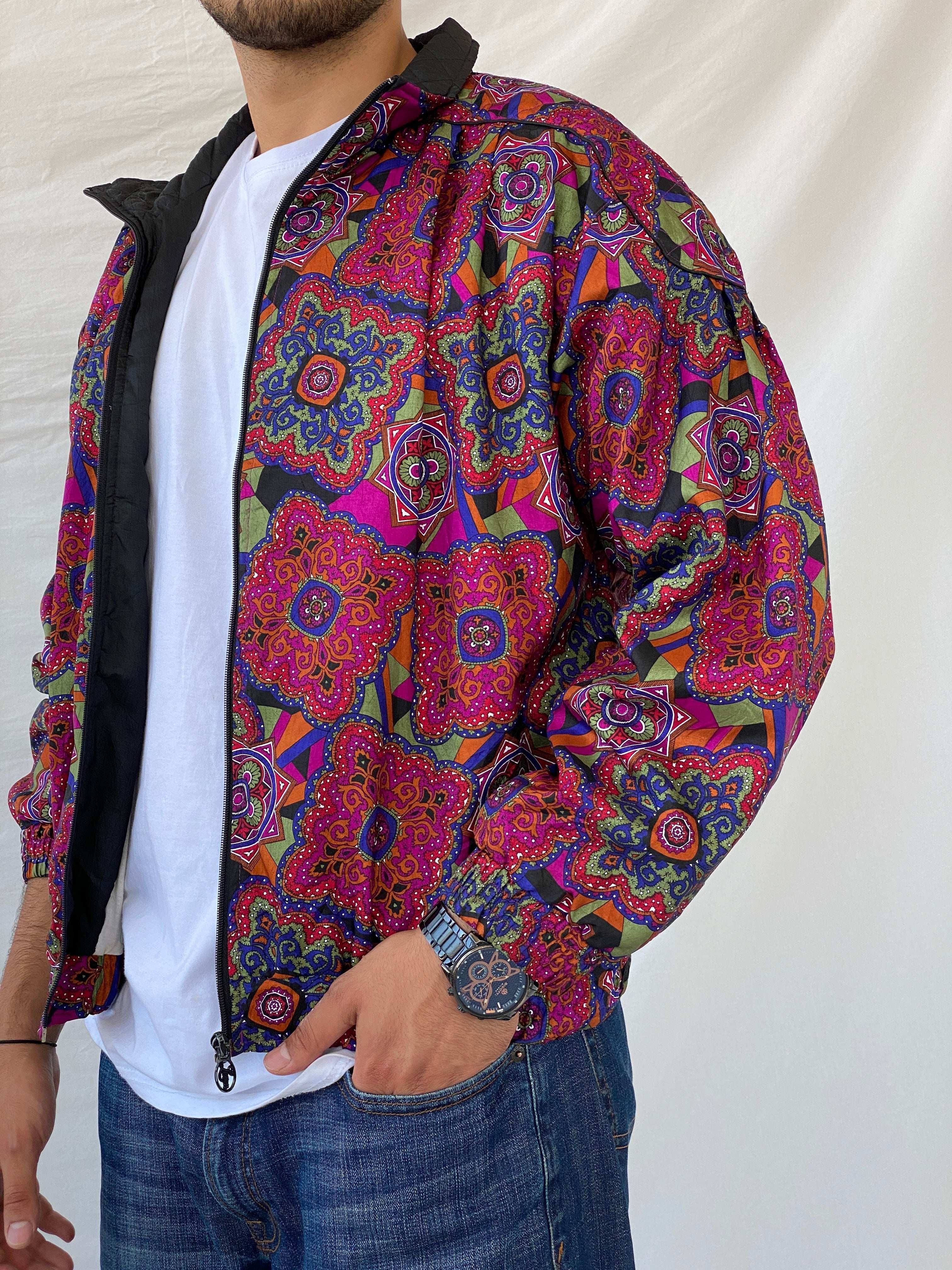 Vintage 80s/90s Lavon by Cheerful Corp Paisley Print Track Jacket - L