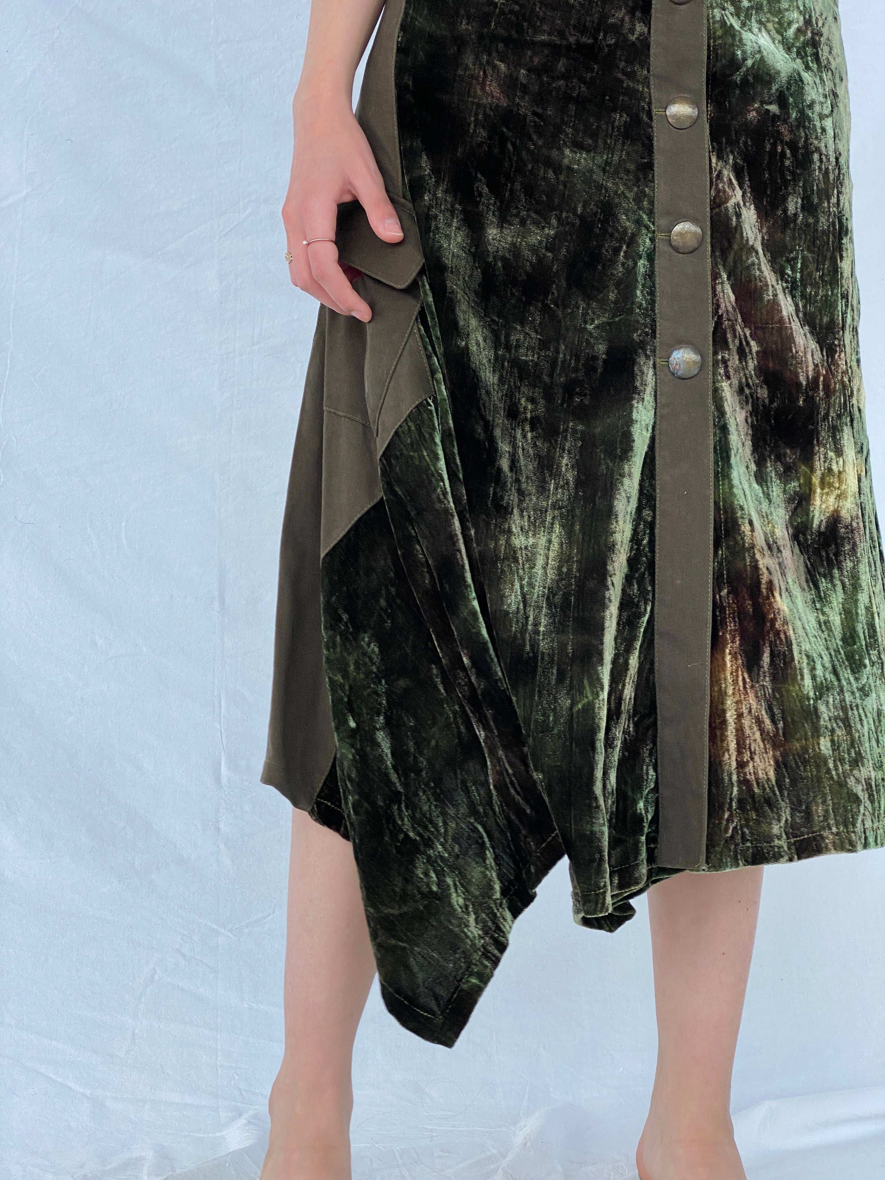 Vintage 90s TUZZI Velvet Asymmetrical Midi Skirt - Size M - Balagan Vintage 90s, midi skirt, Mira, NEW IN, velvet