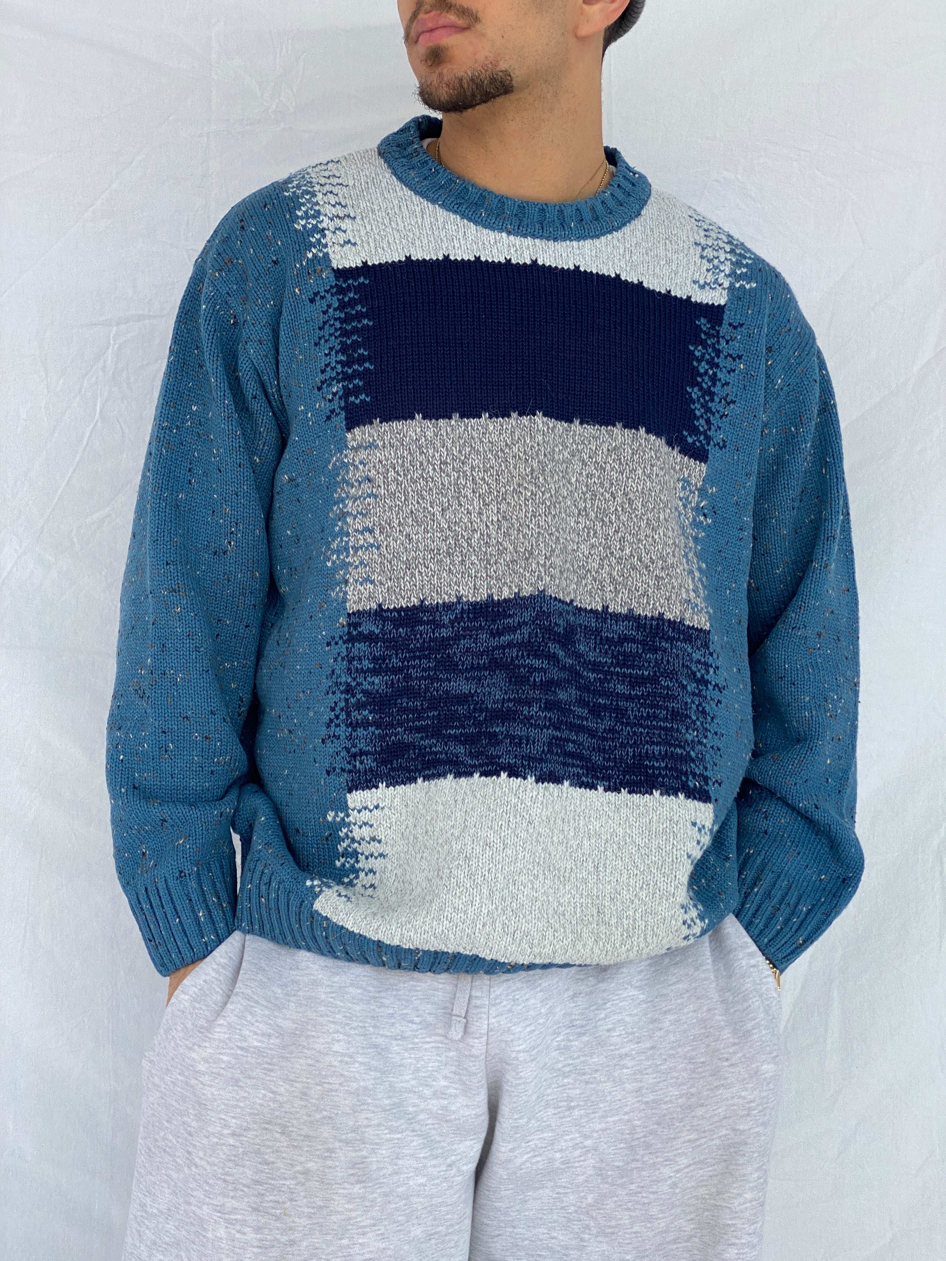 Sementa Collection‘s Blue Knitted Sweater - Size L - Balagan Vintage Sweater 80s, 90s, Abdullah, knitted sweater, vintage sweater, winter