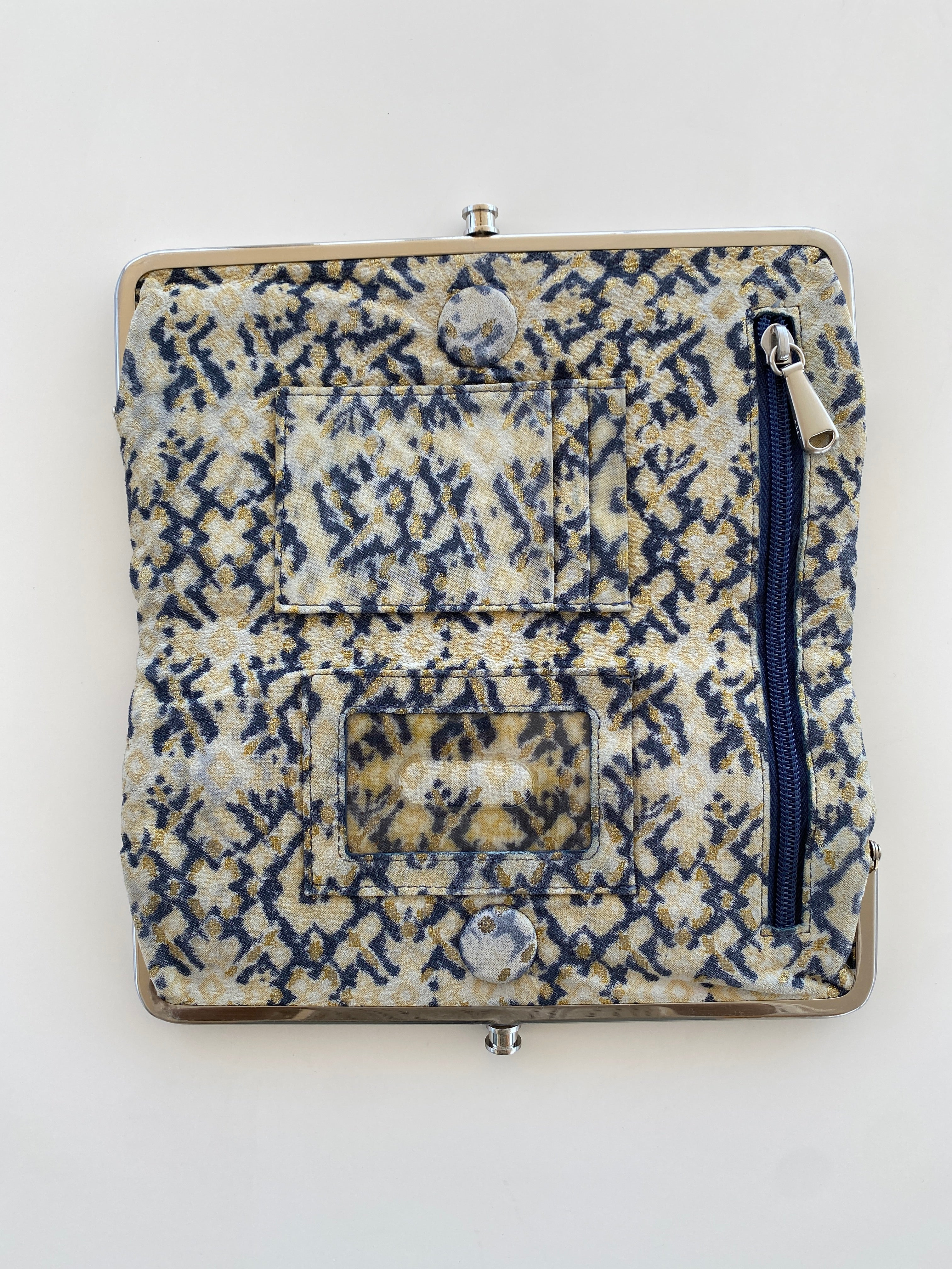 Hobo Blue & Tan Genuine Leather Clutch Wallet