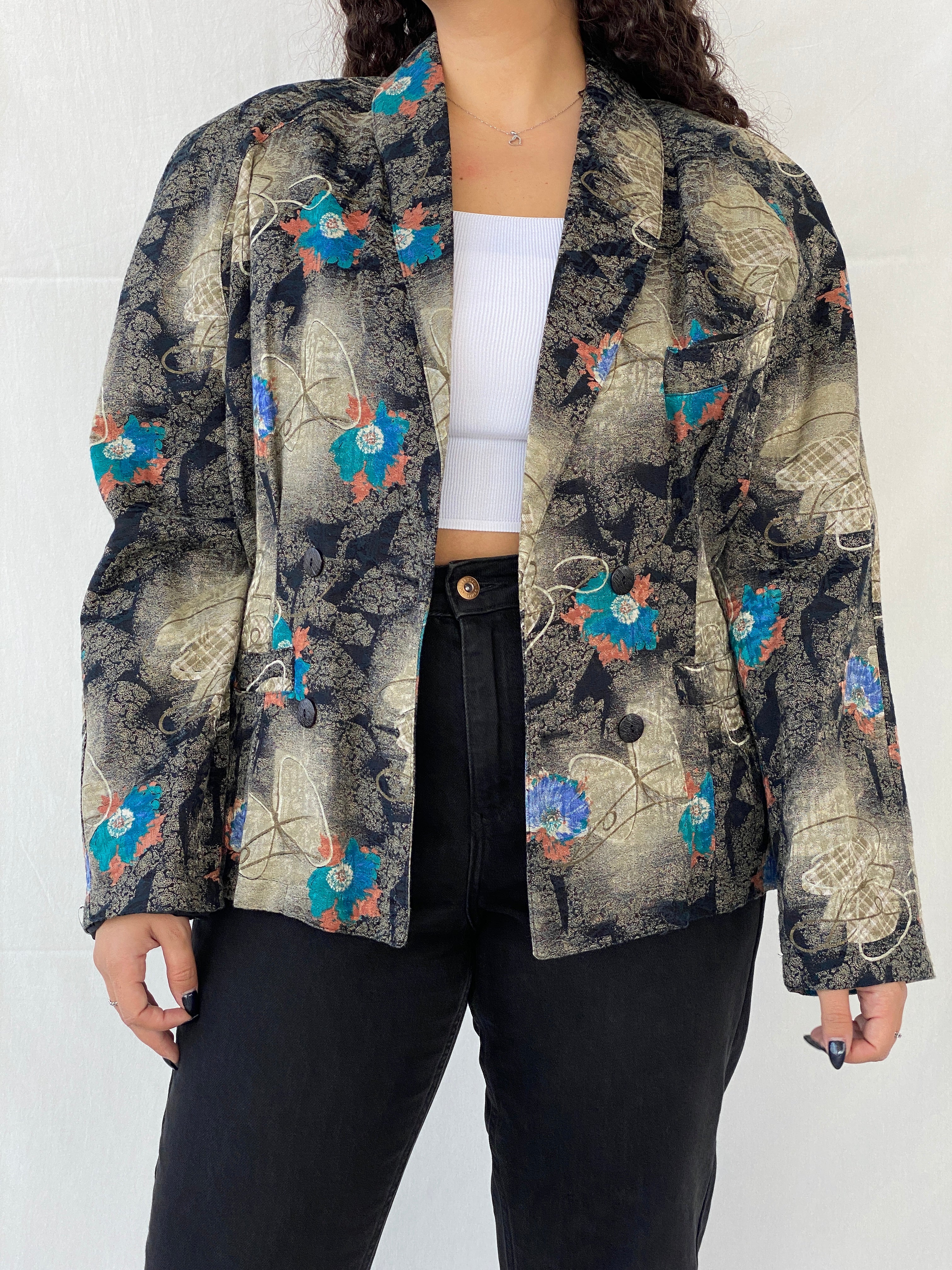 Vintage Miss Helen Granny Style Floral Blazer - XL