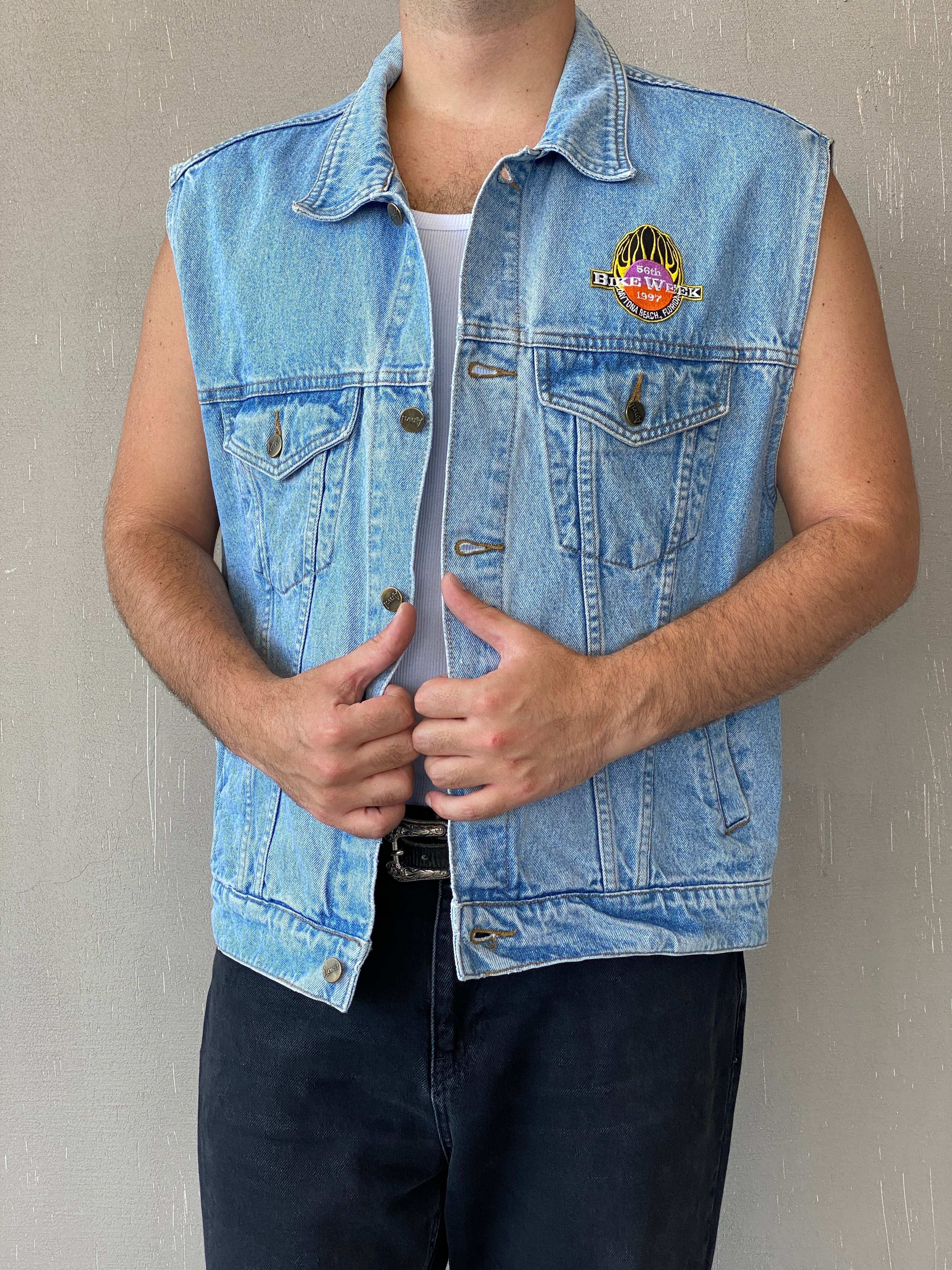 Vintage Feeling Anvil Oversized Denim Vest - 2XL - Balagan Vintage Denim Vest 90s, denim vest, Iyad, NEW IN