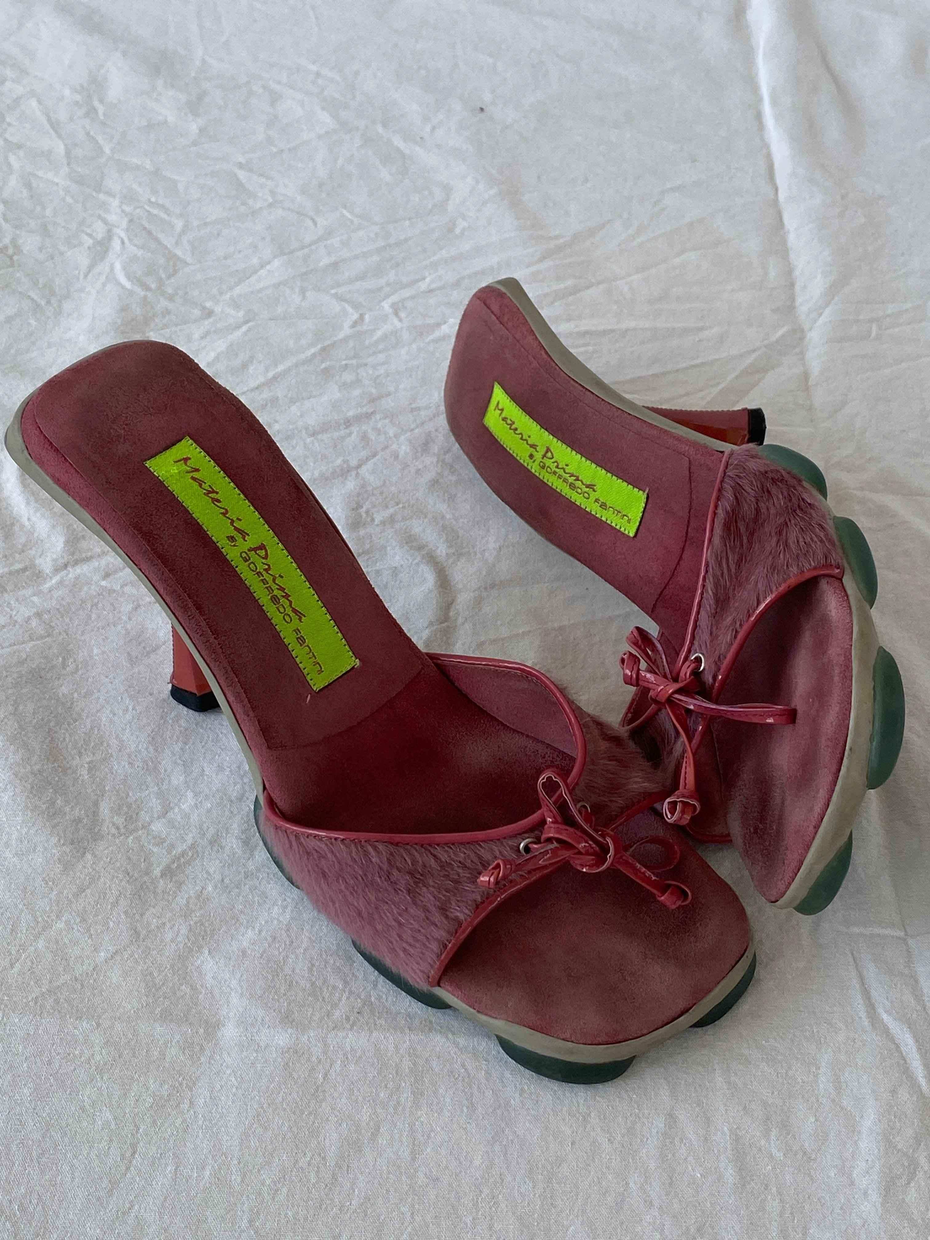 Rare Vintage Materia Prima by Goffredo Fantini Pink Mule Sandals - Balagan Vintage Heels 00s, 90s