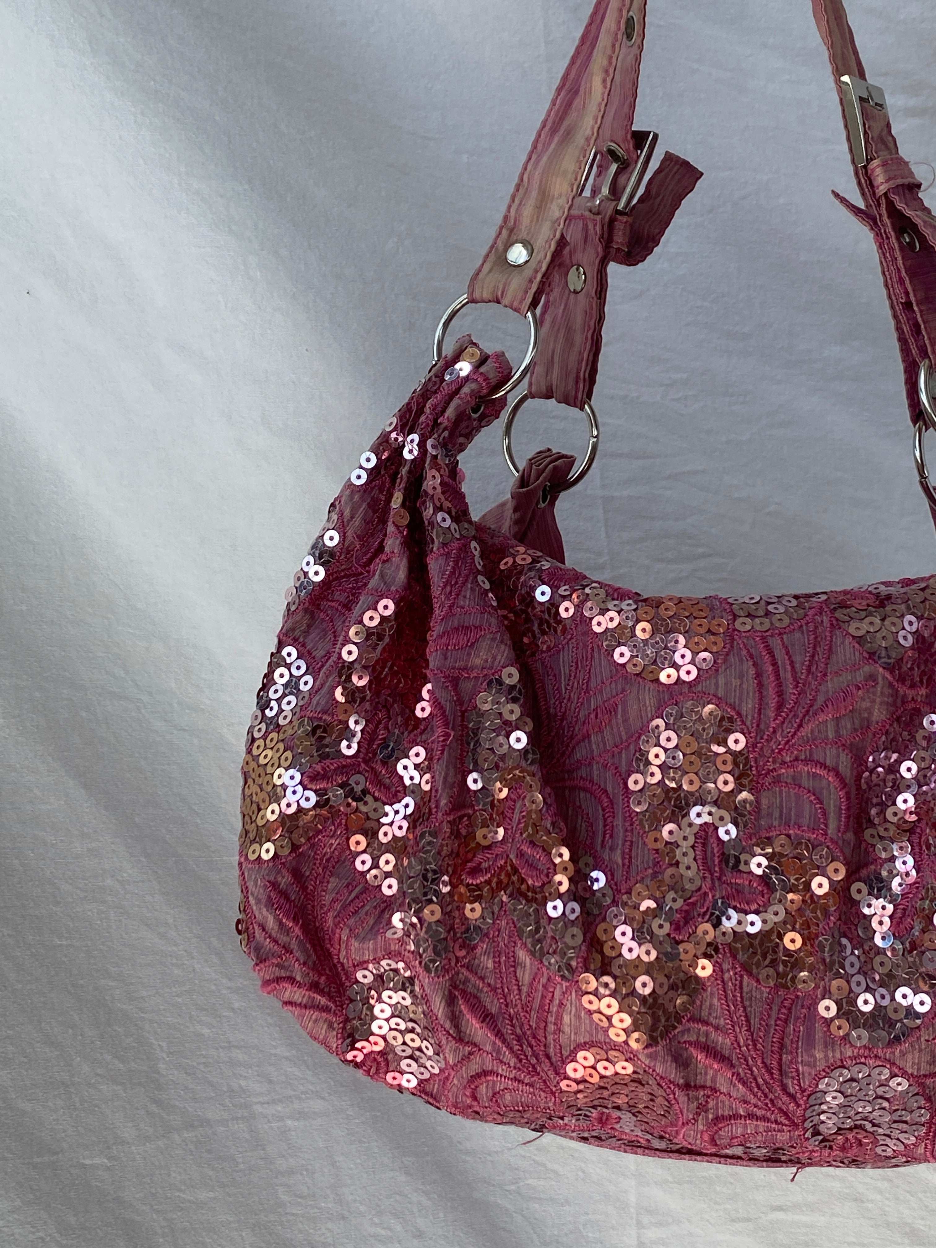 Y2K Pink Sequin Shoulder Bag