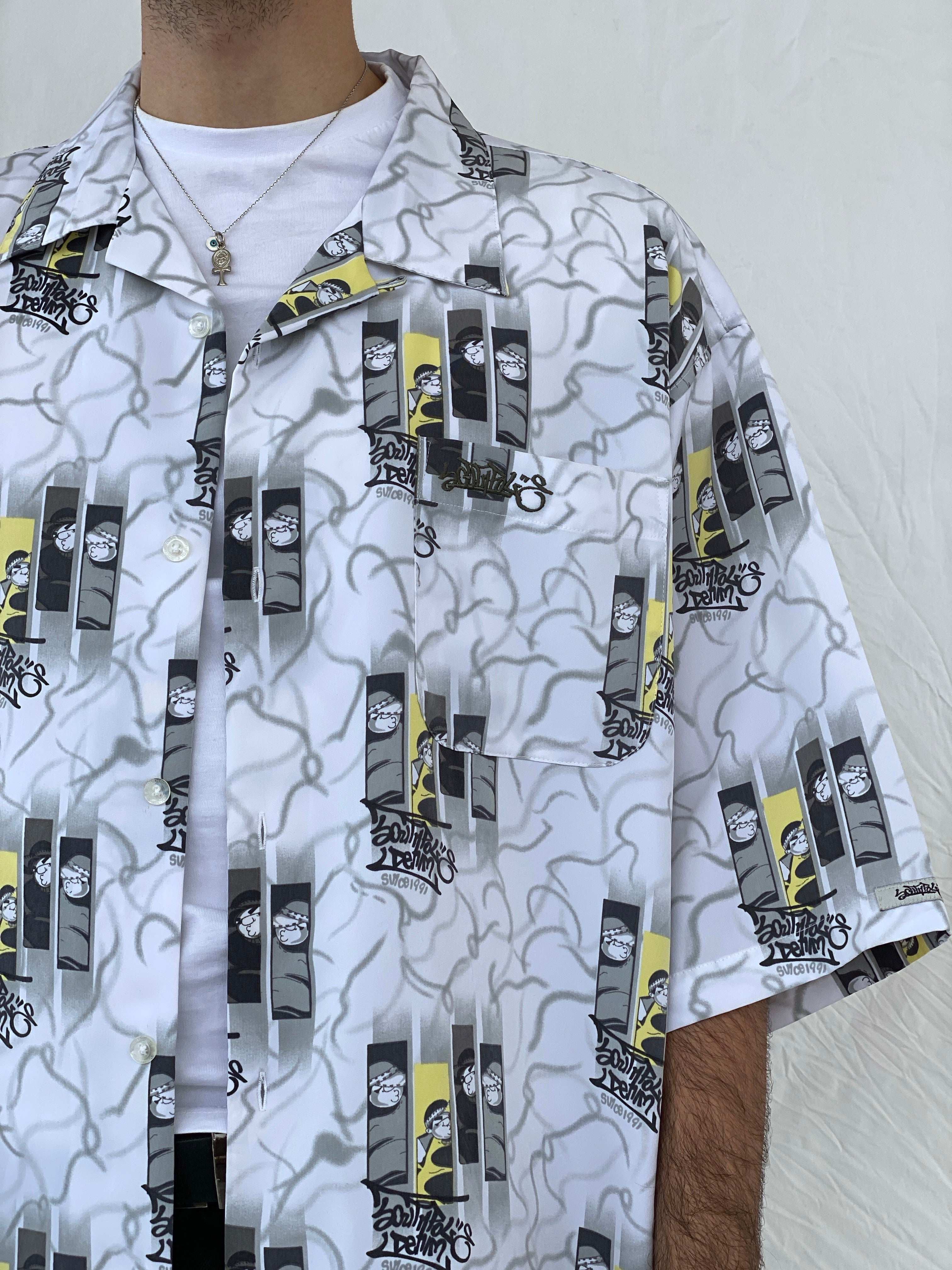 90s/00s South Pole Graphic Oversized HipHop Shirt Size 2XL - Balagan Vintage Half Sleeve Shirt 00s, 90s, Awsam, graphic, half sleeve shirt, NEW IN, printed shirt