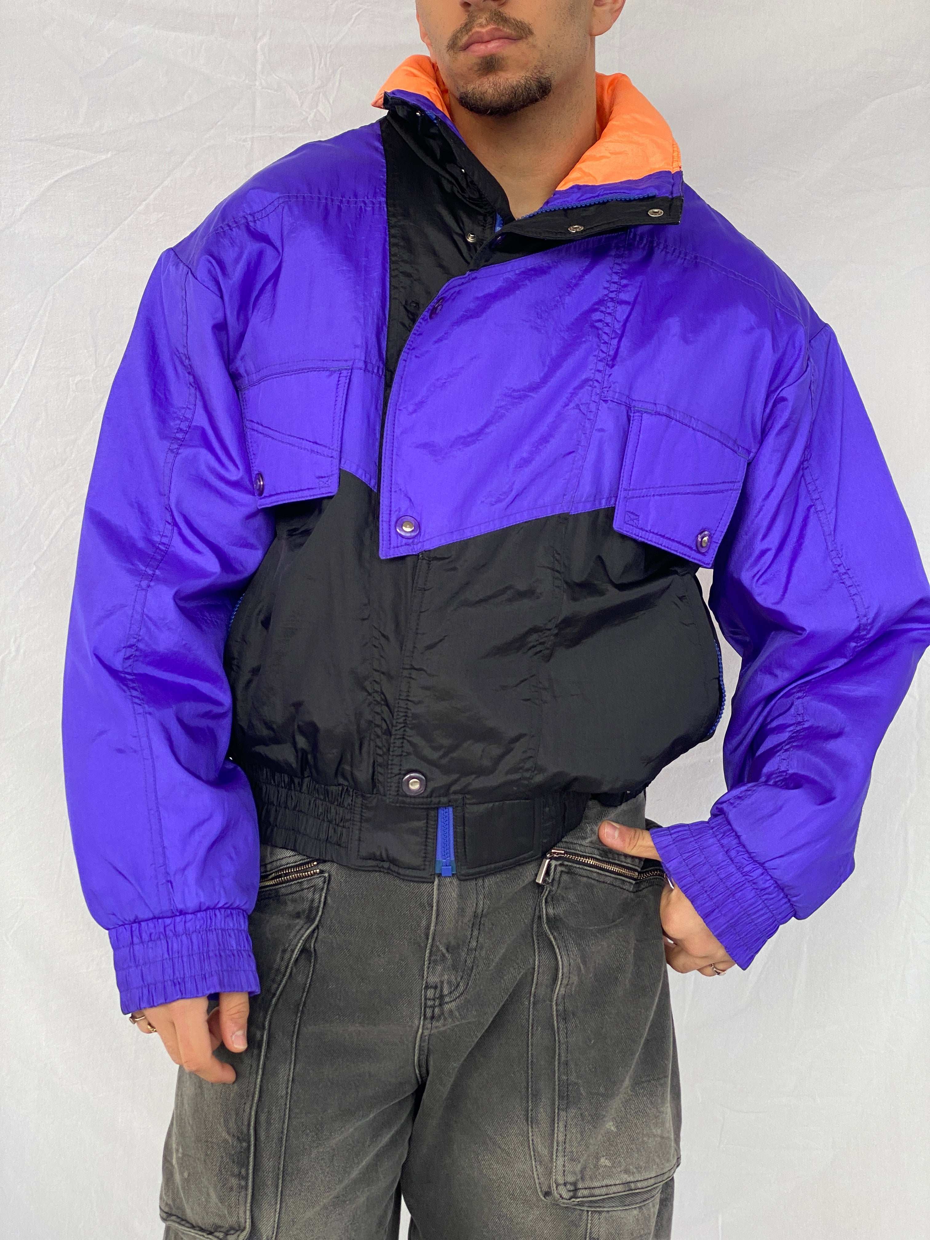 Vintage White Stag Purple Puffer Ski Jacket - Size M