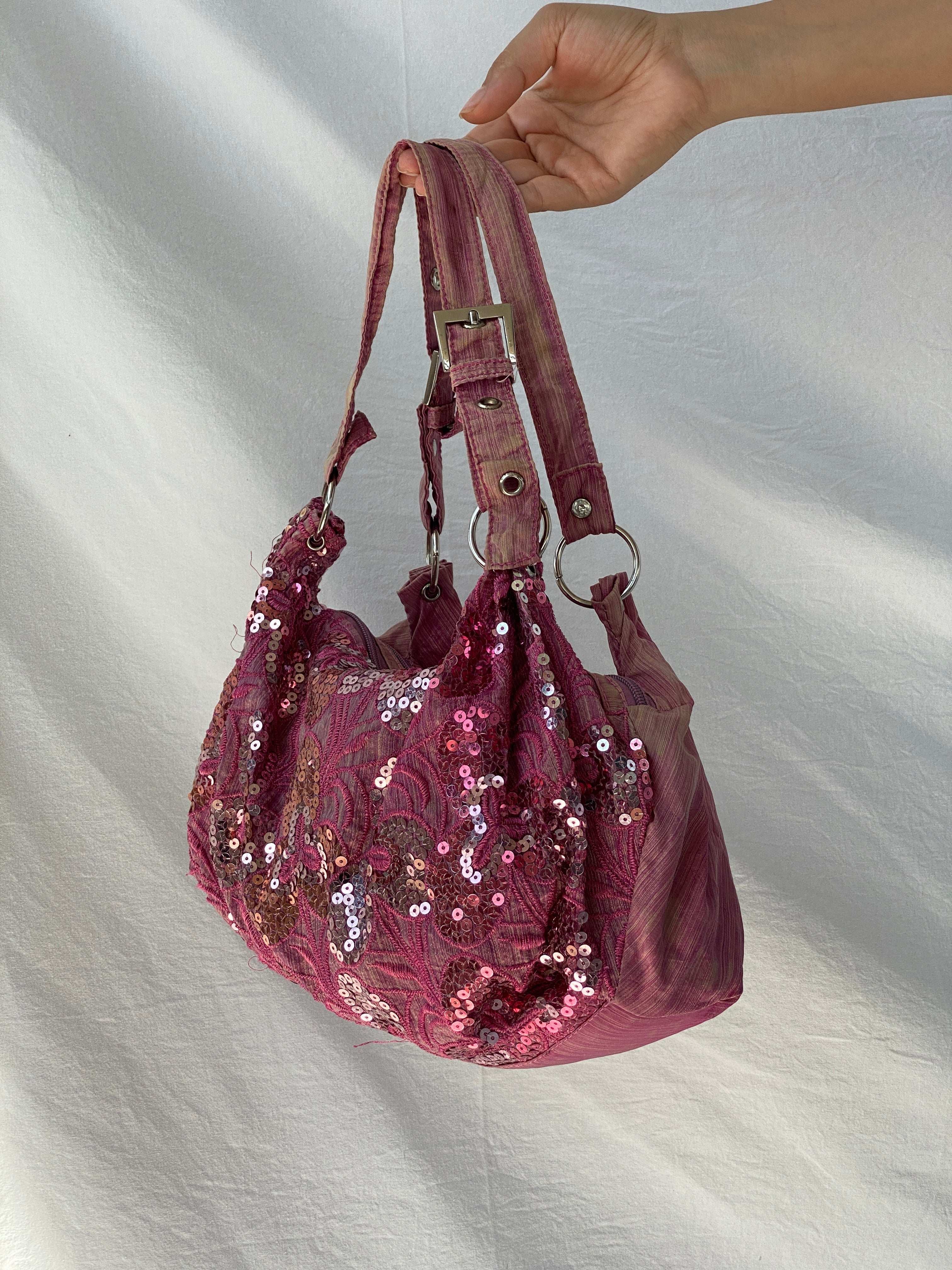 Y2K Pink Sequin Shoulder Bag