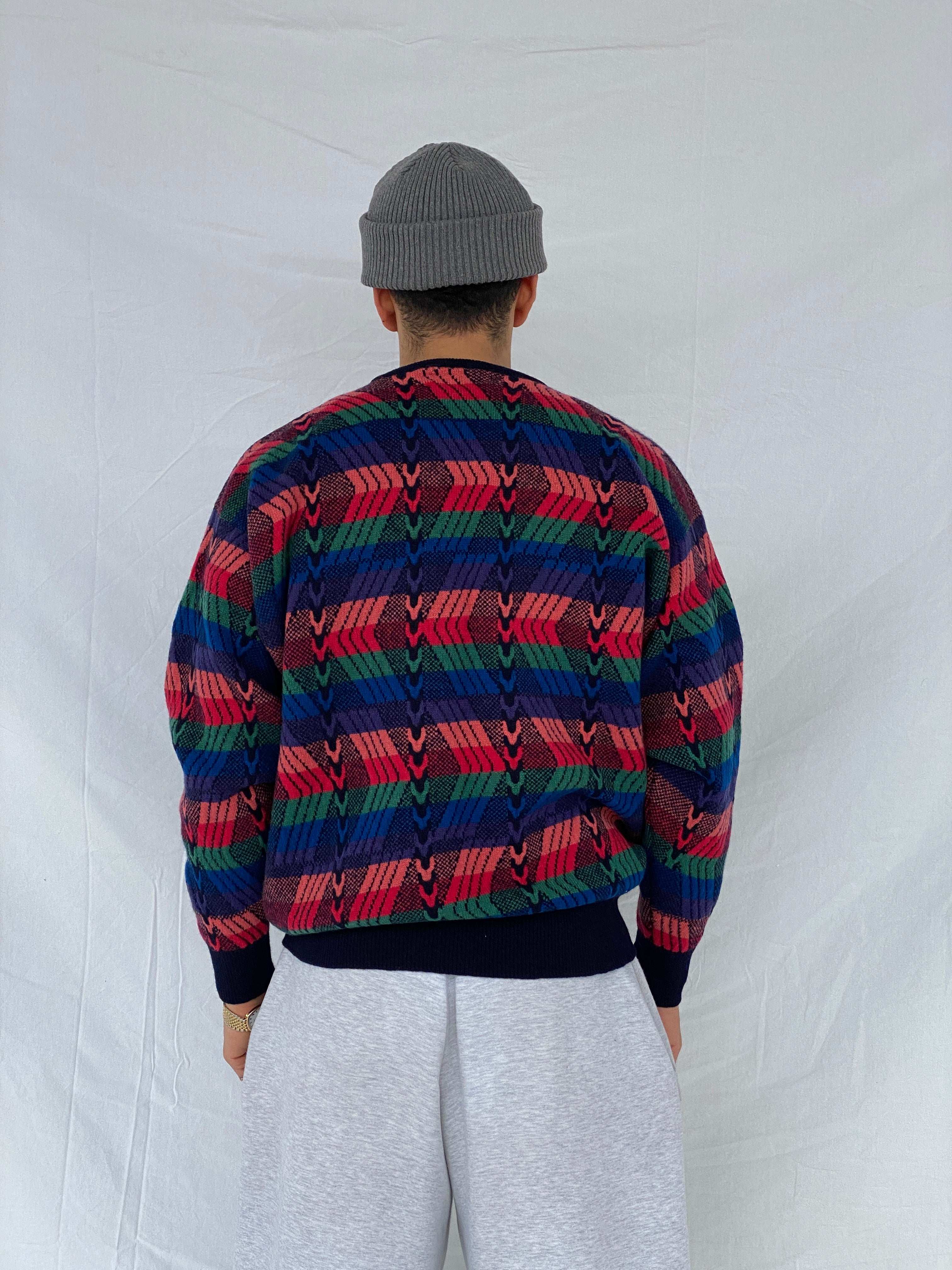 Vintage Nick Faldo Pringle Multicolored Knitted Sweater - Size M/L - Balagan Vintage Sweater 80s, 90s, Abdullah, knitted sweater, sweater, vintage sweater