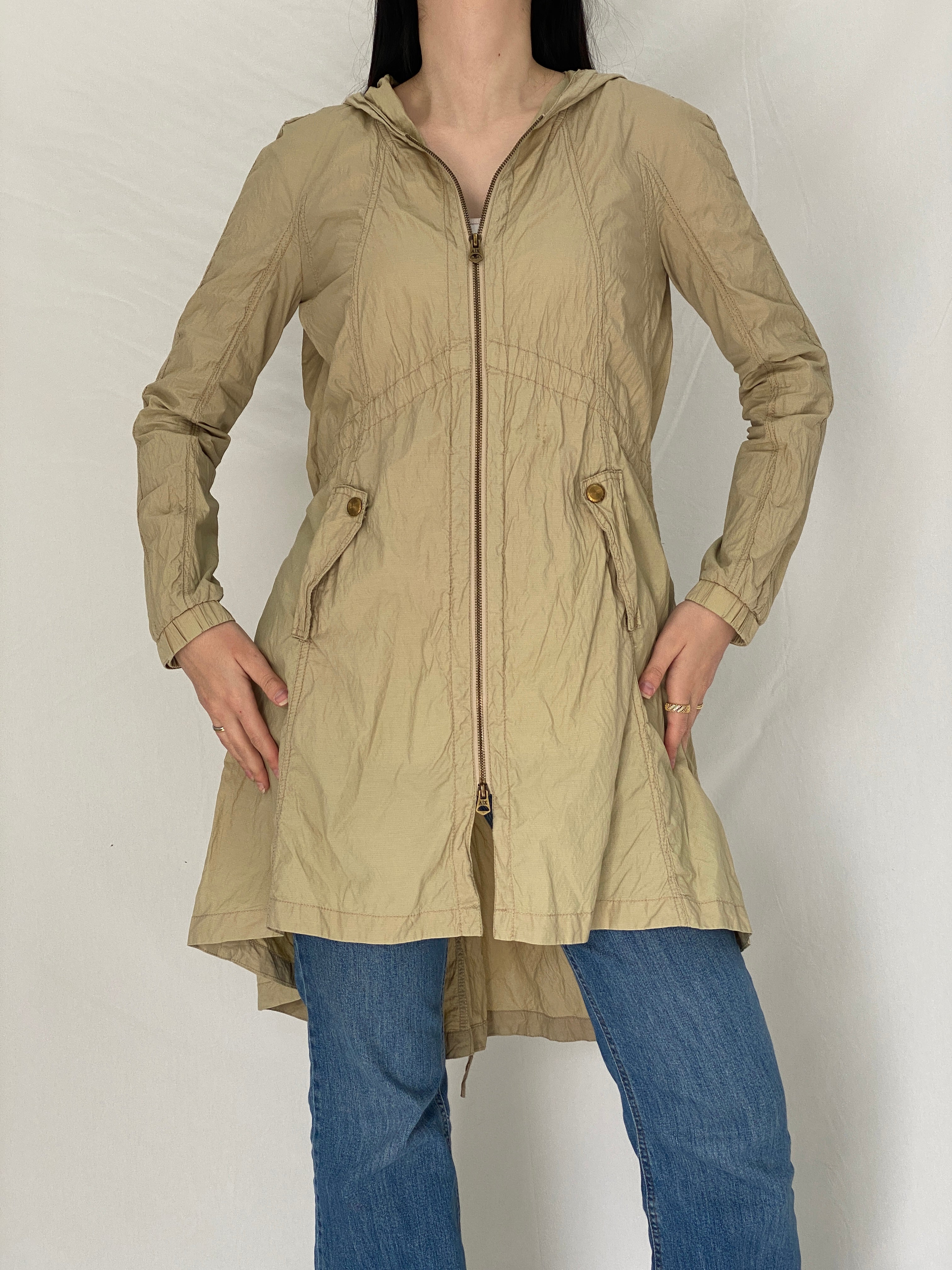 AX Armani Exchange Lightweight Hooded Beige Jacket - S