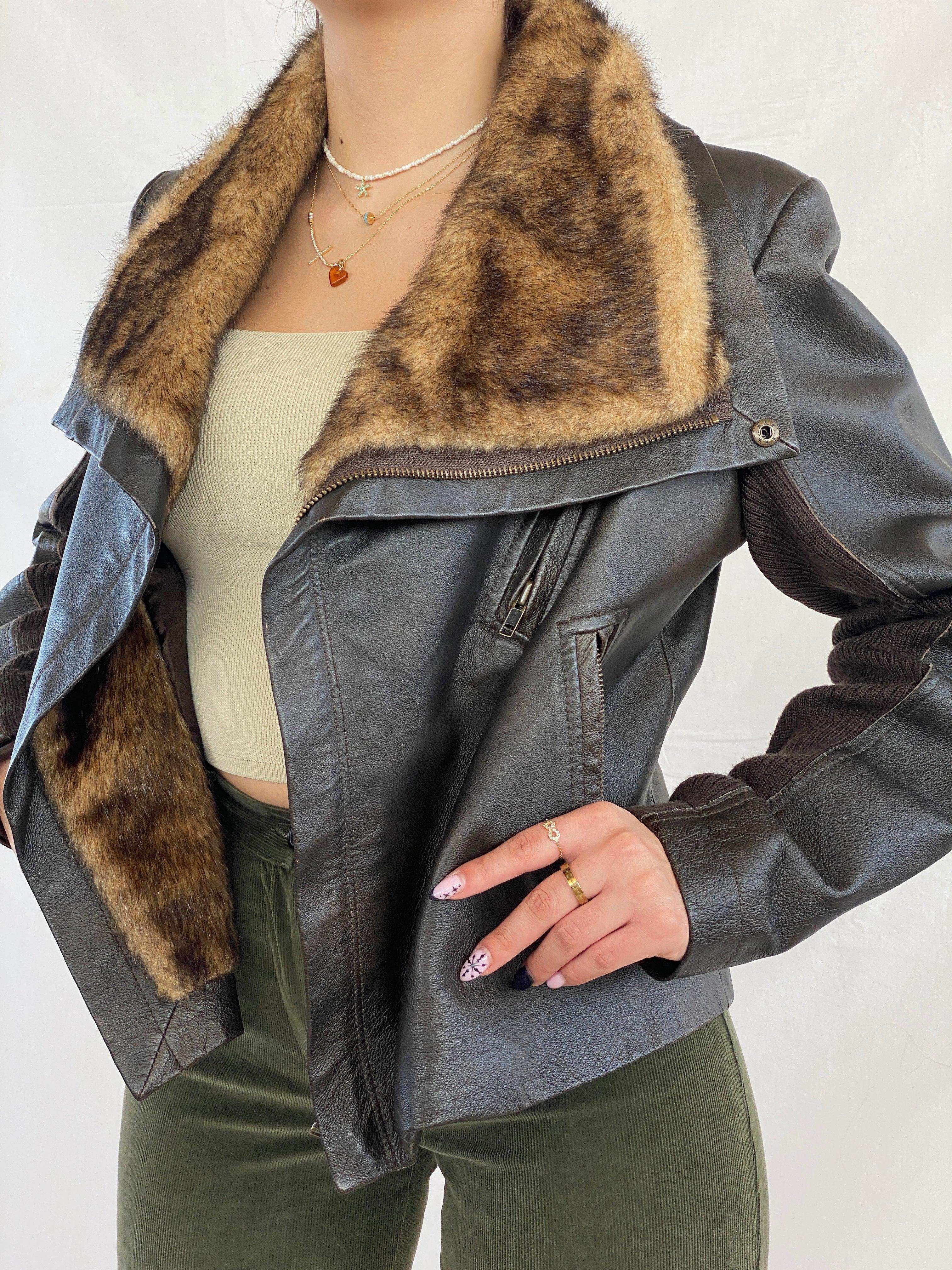 Vintage Morgan De Toi Fur-Lined Nappa Leather Jacket