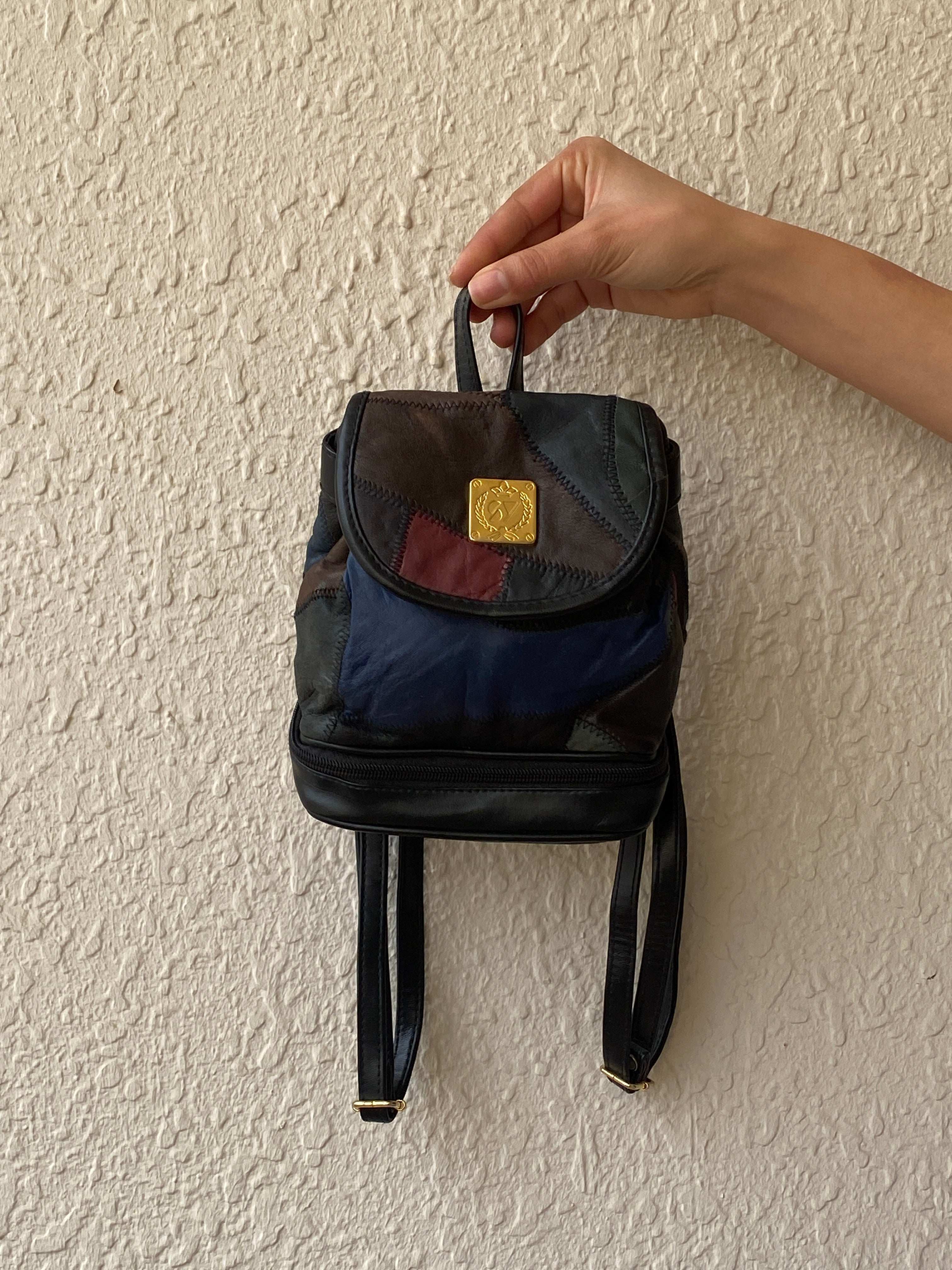 Unique Vintage Genuine Italian Leather Mini Backpack