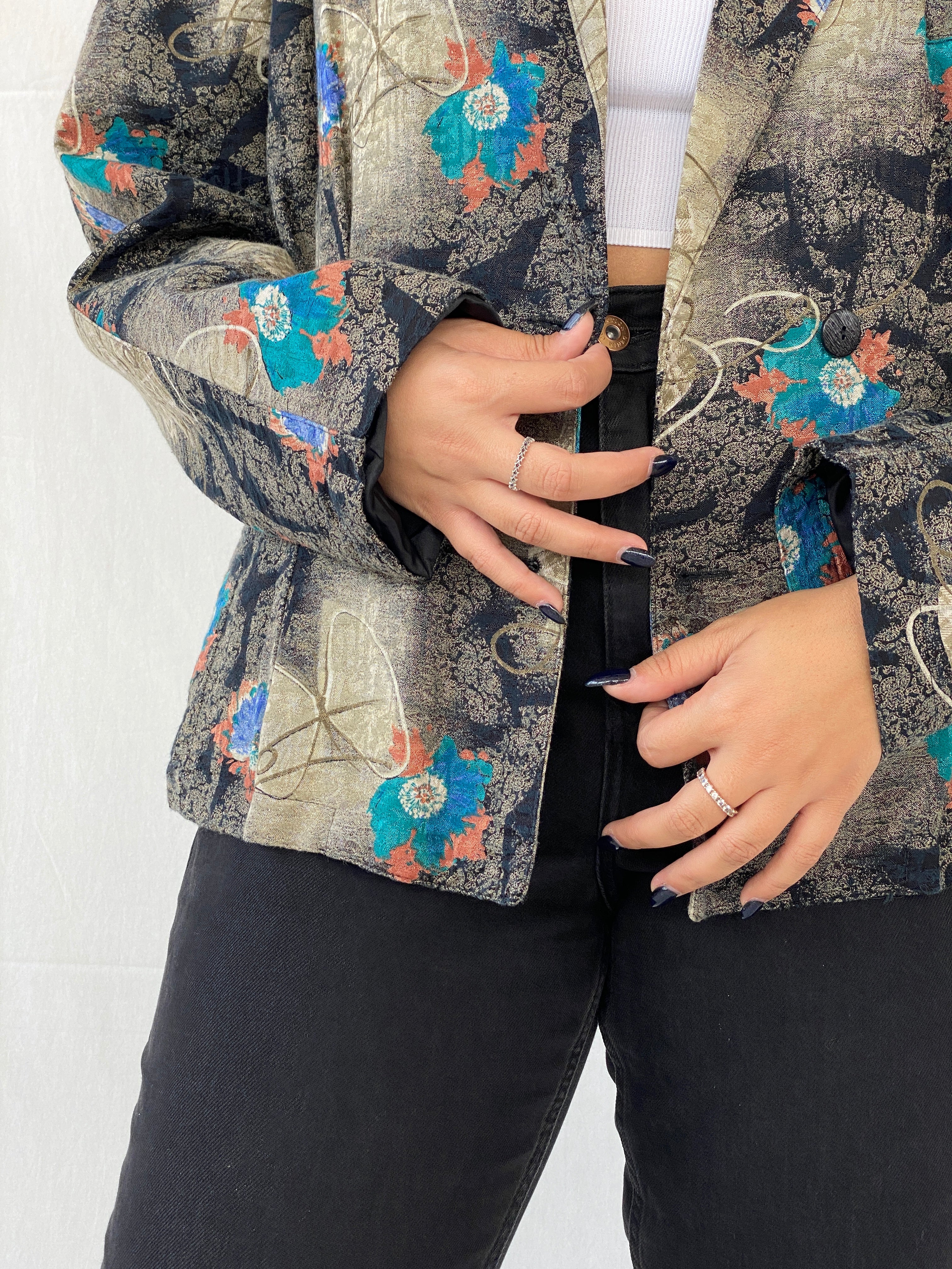 Vintage Miss Helen Granny Style Floral Blazer - XL