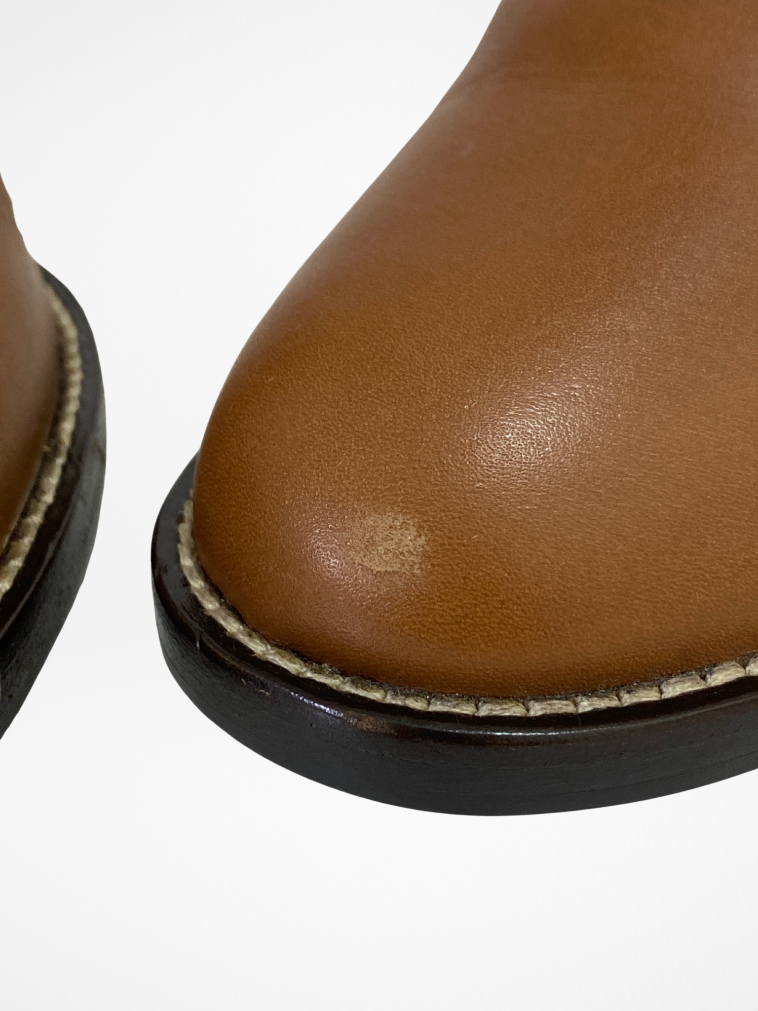 Vintage Miu Miu Brown Leather & Shearling Embroidered Knee-High Boots Block Heel - EU 38.5