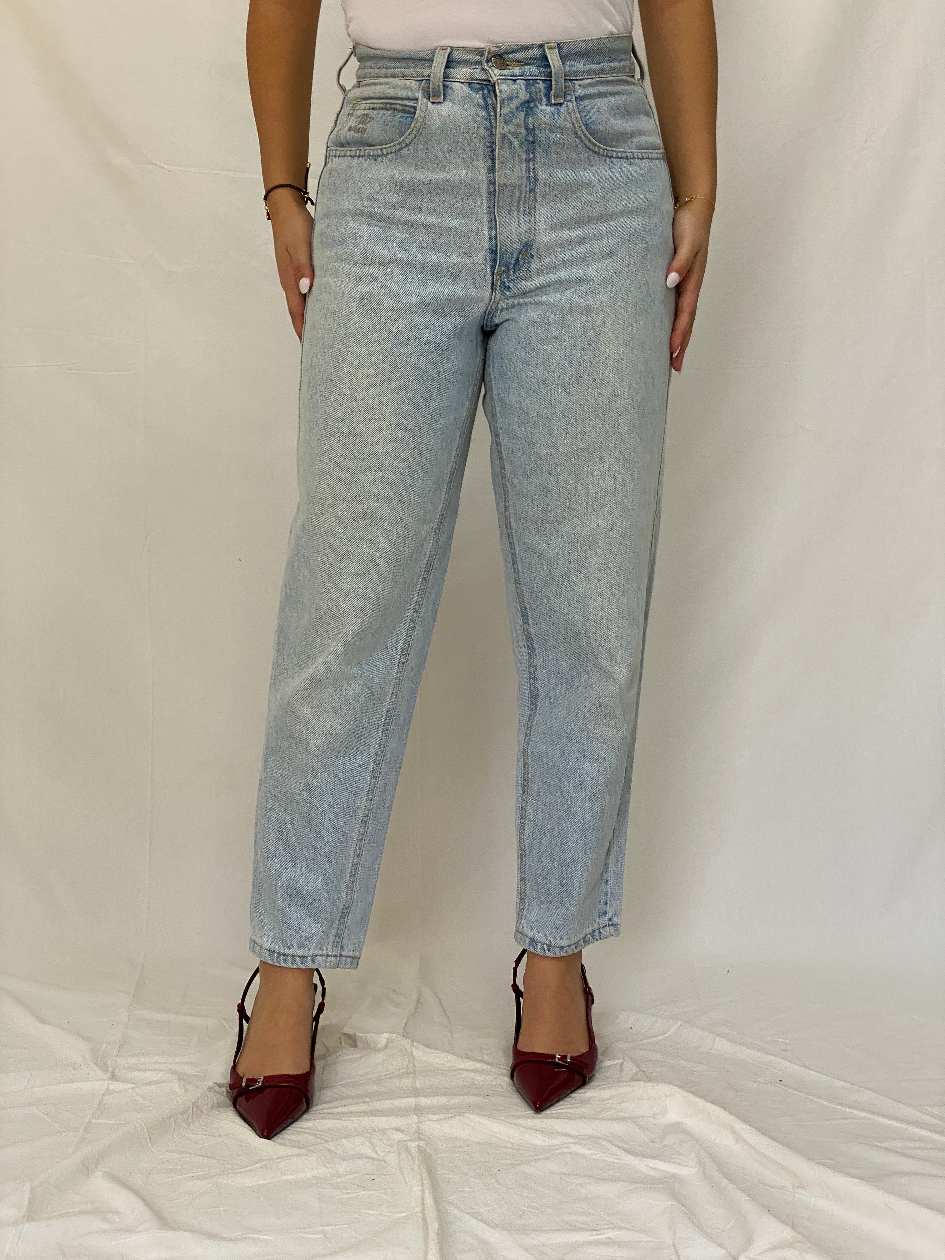 Vintage 90s Angels High-Waisted Mom Jeans Light Wash Straight Leg Denim - 38EUR