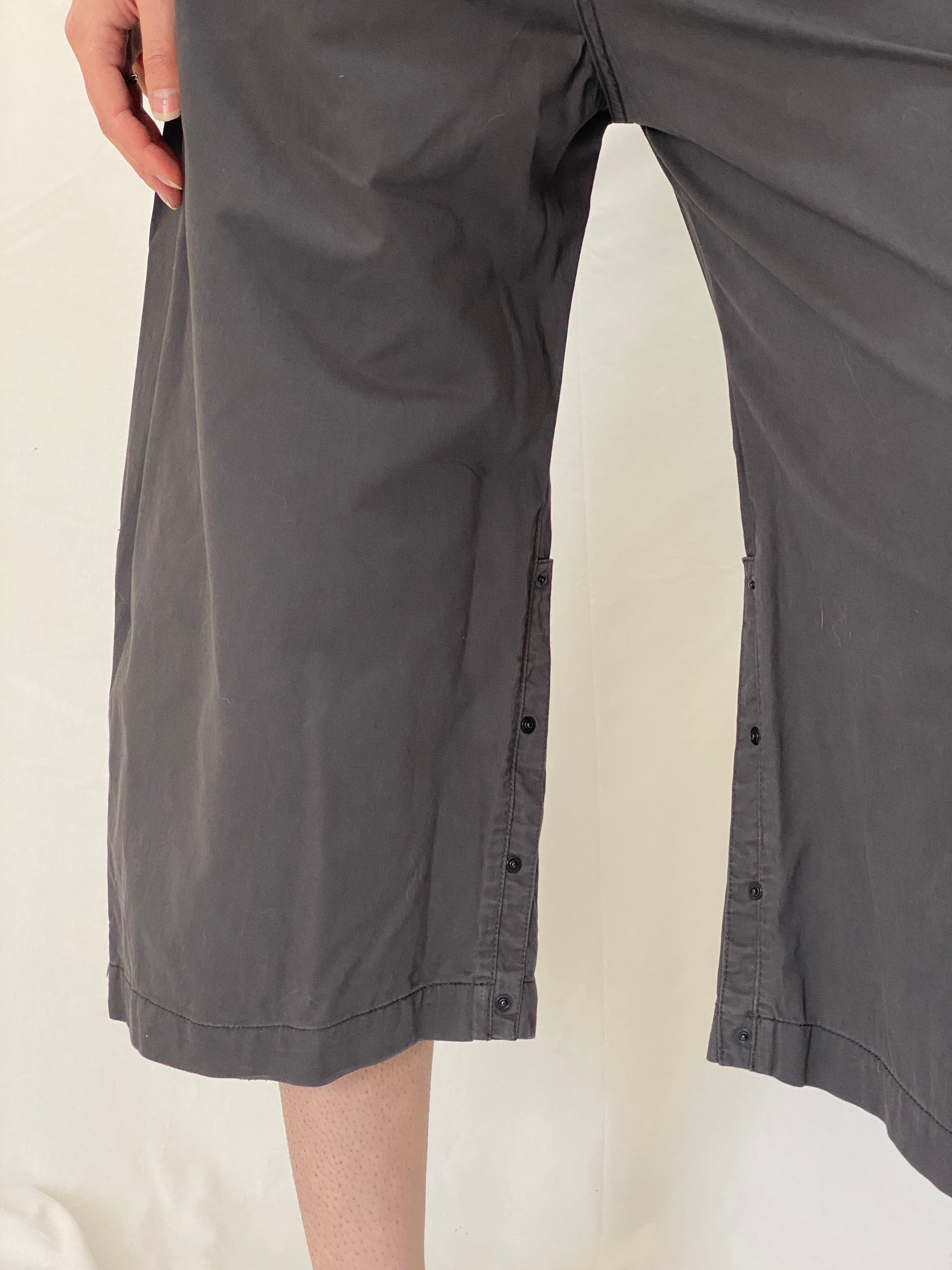 Vintage G-Star RAW 3301 Wide Leg Cropped Pants Charcoal Grey Streetwear Culottes - M