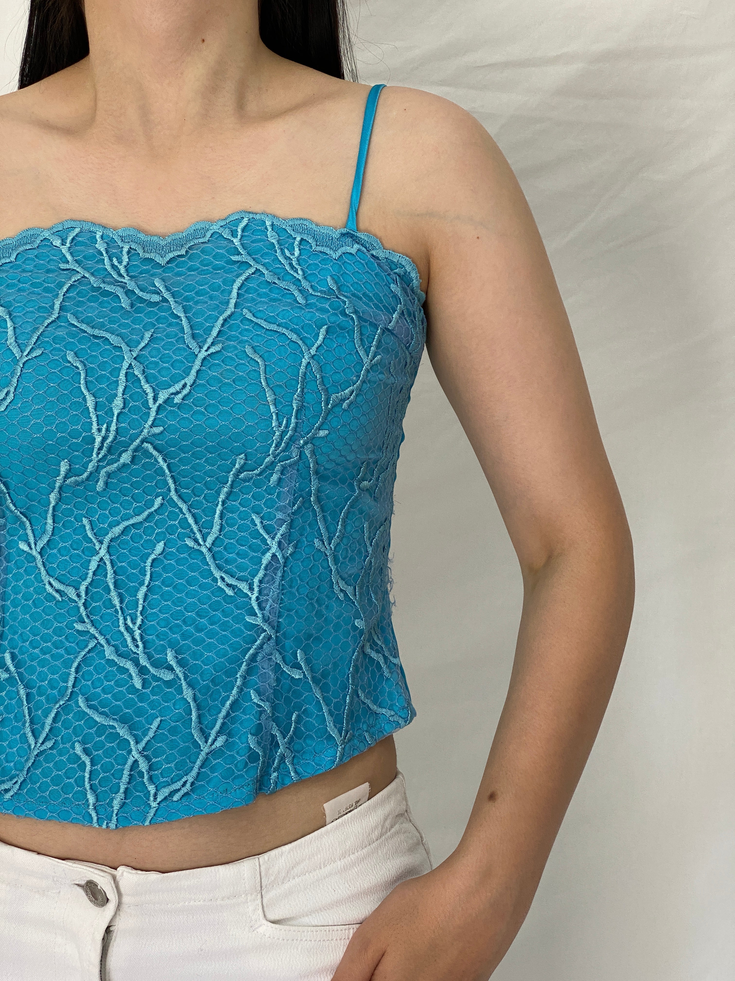 Vintage Tapioca José Pedro Zotano Blue Evening Cami Top - M
