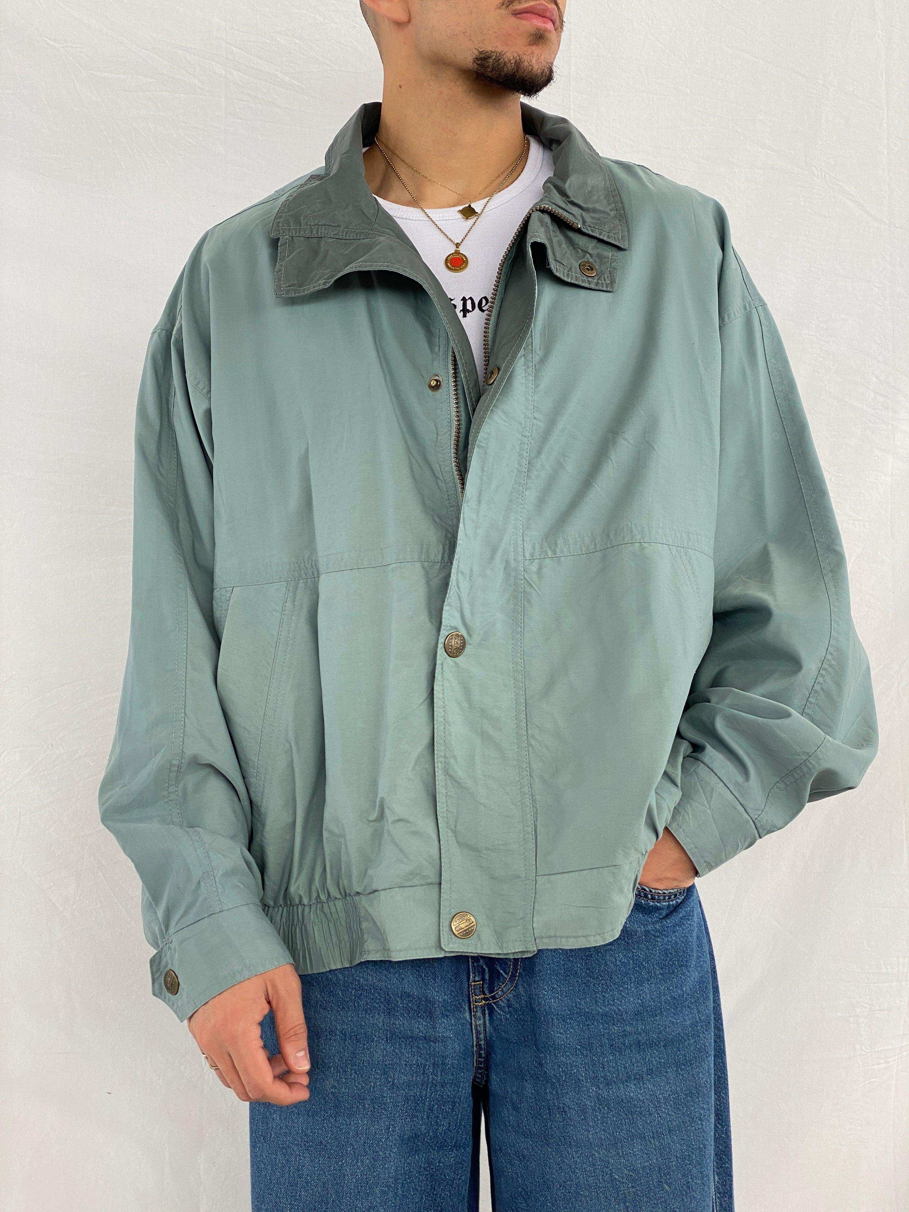 Y2K Canda Windbreaker Jacket- Mint Green- 80s jacket- 00s jacket