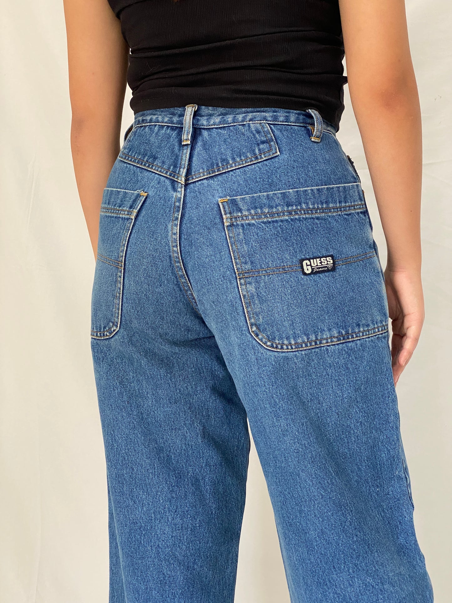 Vintage Guess Jeans Fall '97 Wide Leg High Rise Skater Denim Jean - 38EUR