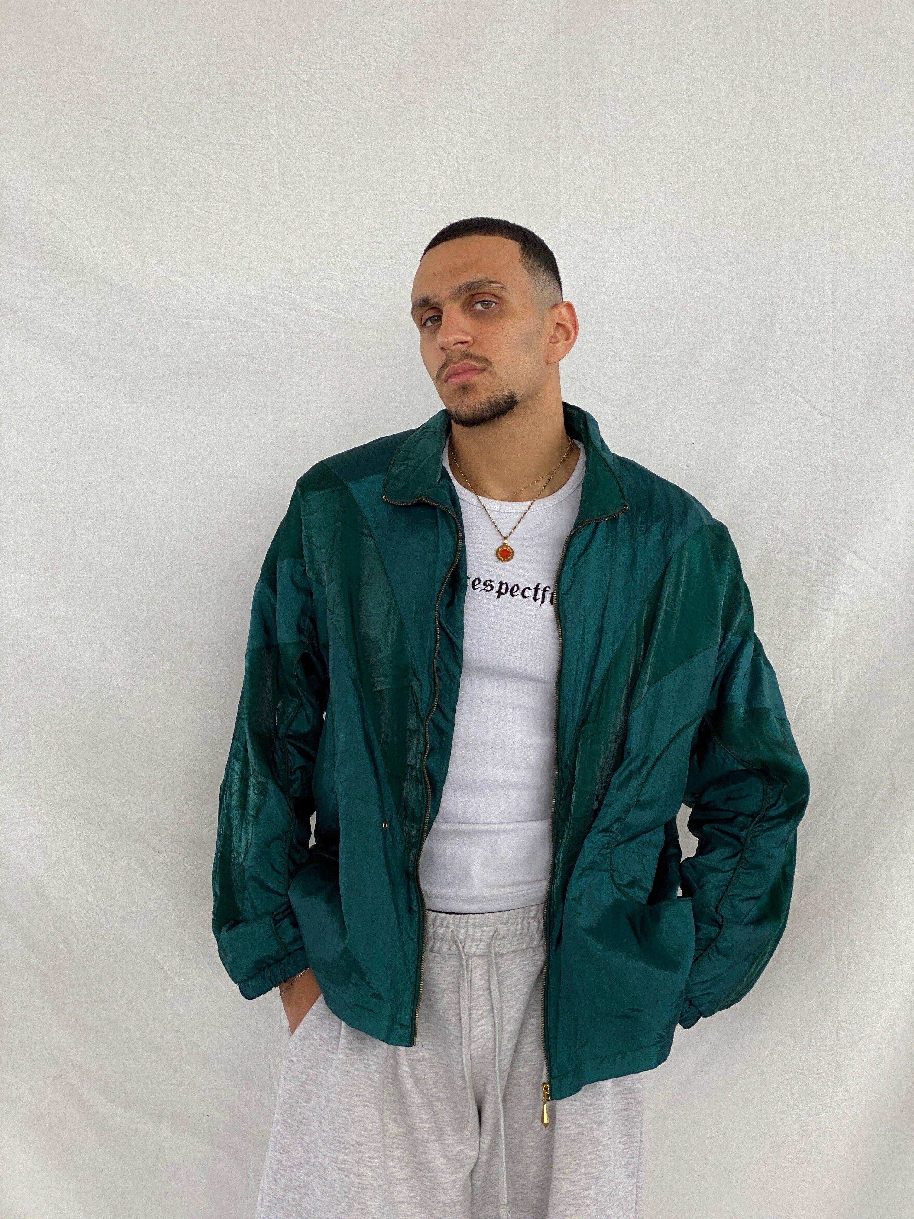 Vintage 80s/90s Active Fronter Green Windbreaker Jacket- Size Large