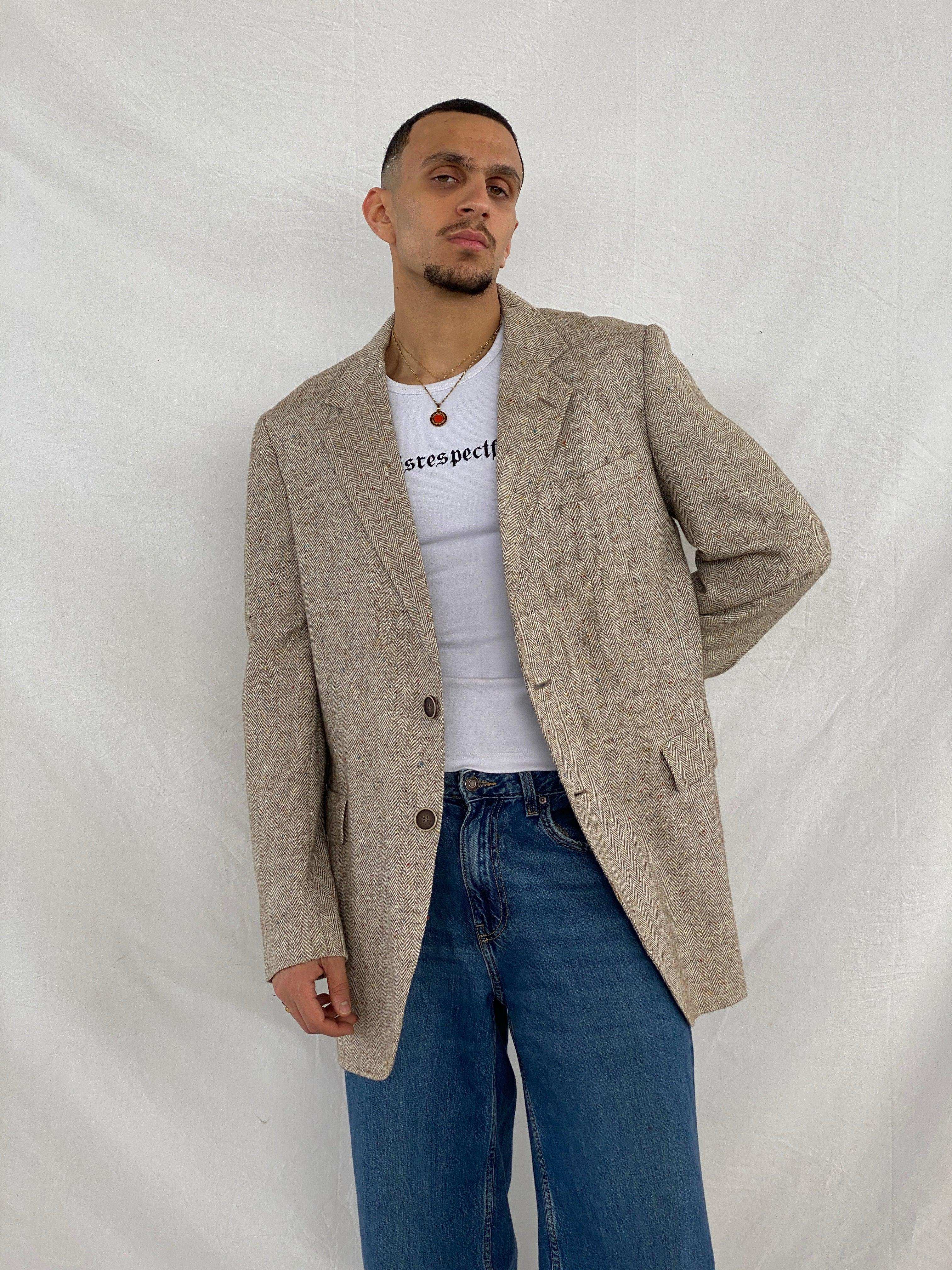 Vintage 70s Kuppemheimer Men’s Clothiers Over-sized Wool Herringbone Blazer - Balagan Vintage Blazer 90s, Abdullah, blazer, NEW IN