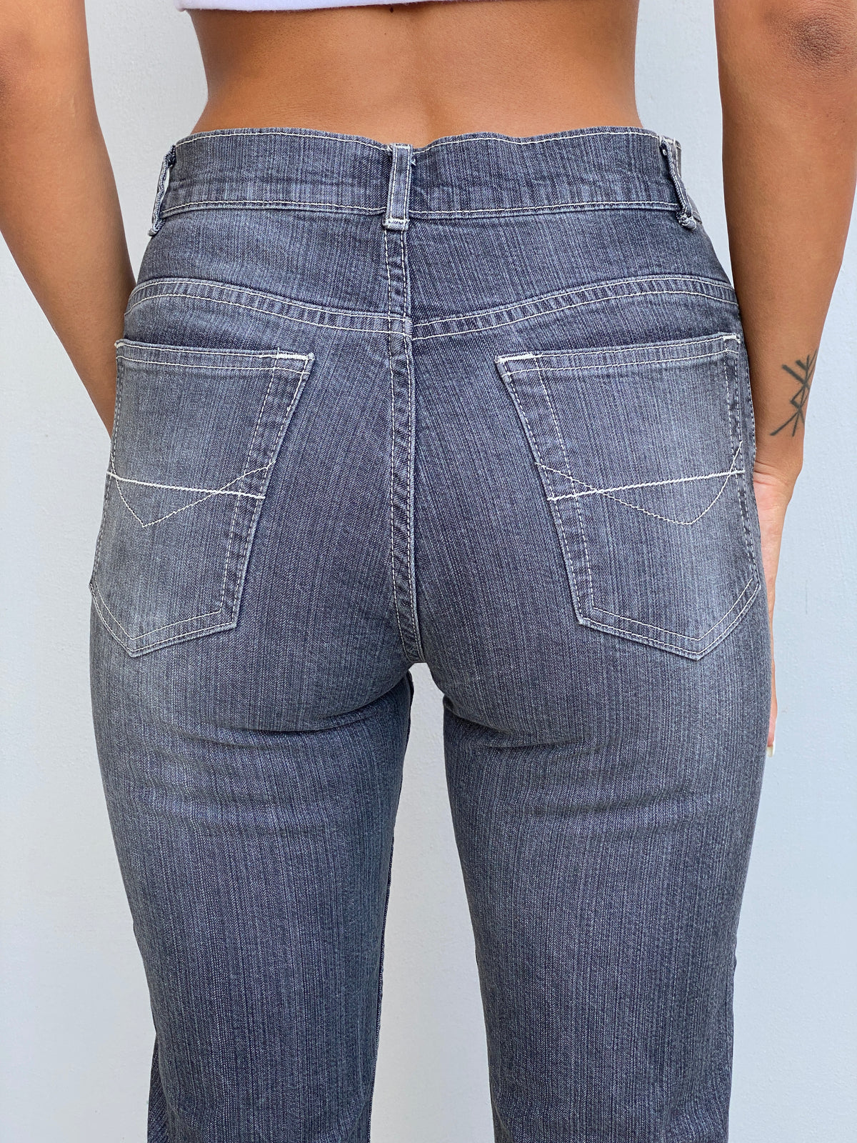 Vintage Y2K Gina Benotti Charcoal Grey Straight Leg Denim Jeans - 34EUR
