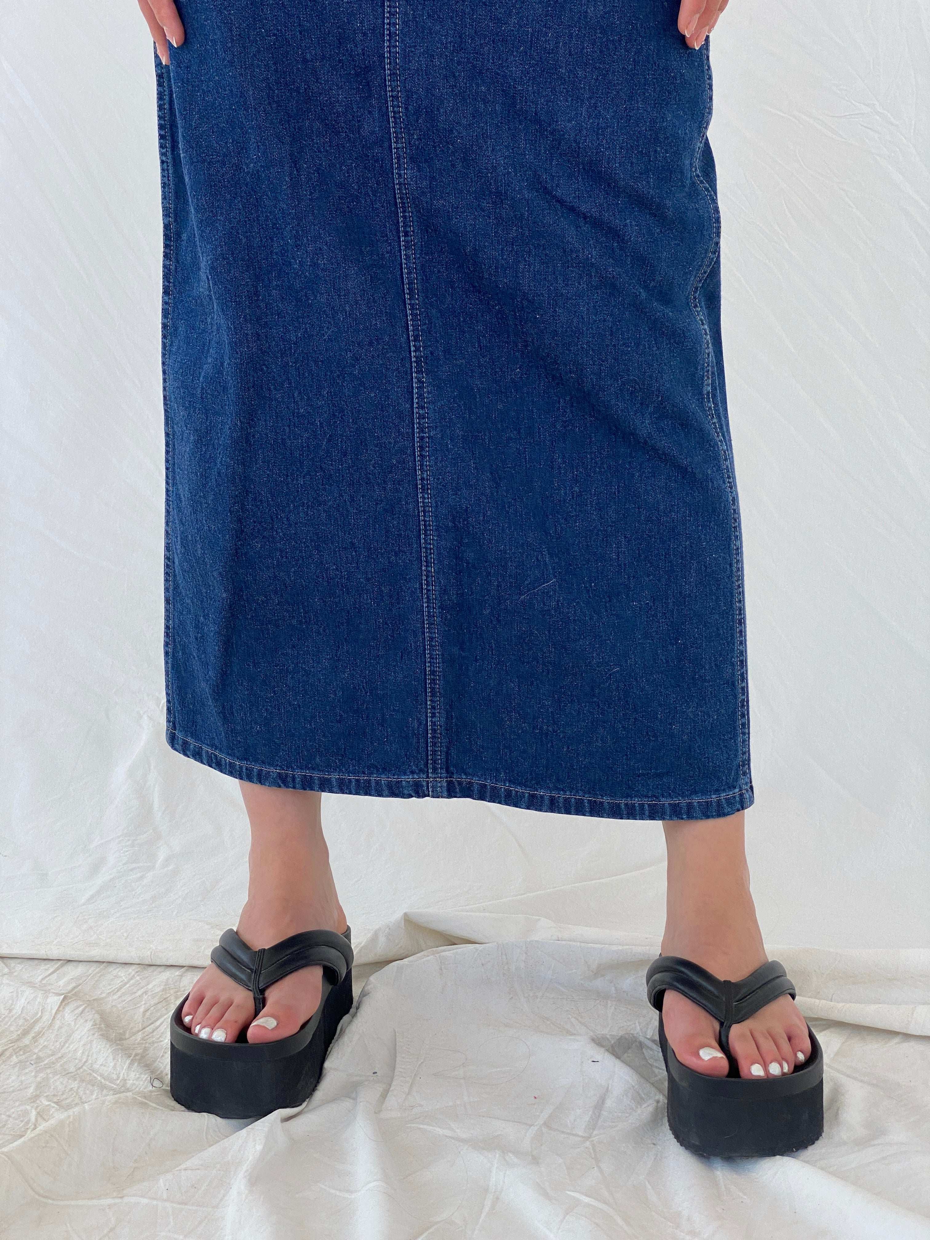 Vintage CARS Jeans&Casuals Overall Style Maxi Denim Dress - S - Balagan Vintage Midi Dress 00s, 90s, dress, midi dress, Mira, NEW IN