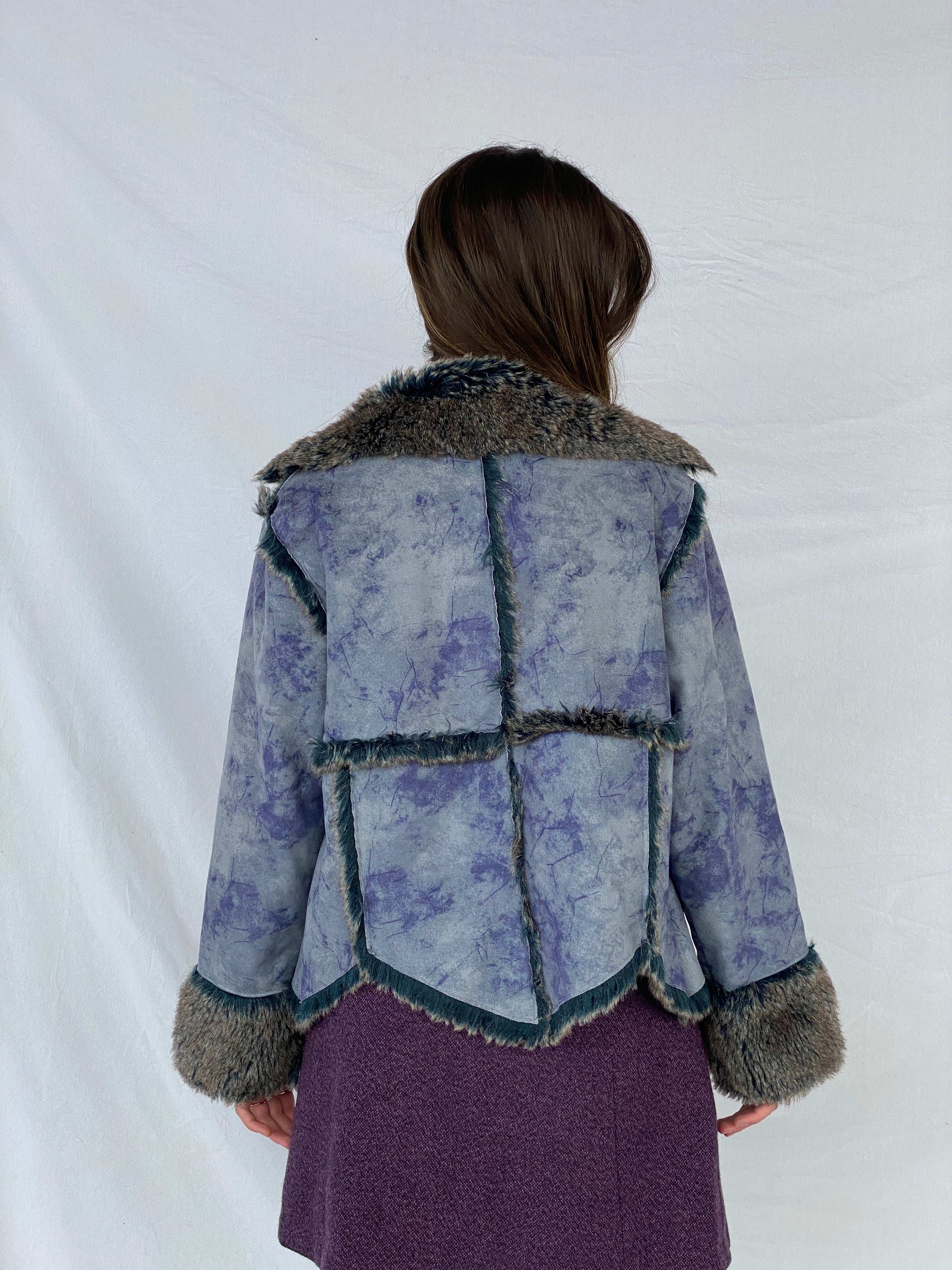 Most Beautiful Julie Guerlande Fur-Lined Jacket - Balagan Vintage Jacket 00s, fur jacket, jacket, Mira, NEW IN, suede jacket, vintage jacket