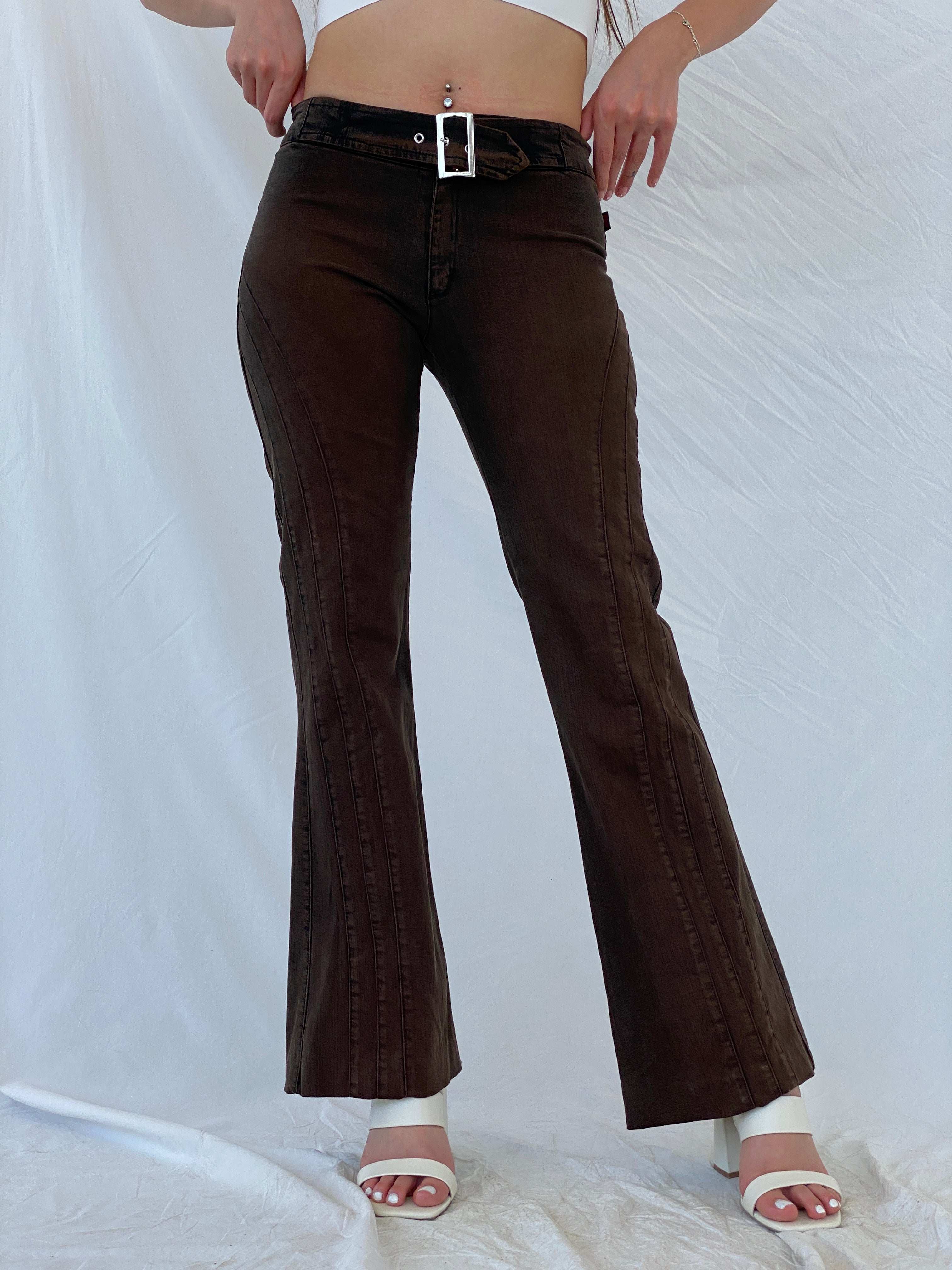 Vintage Y2K Driver Belted Flare Jeans - Balagan Vintage Jeans 90s, flare jeans, Mira, NEW IN