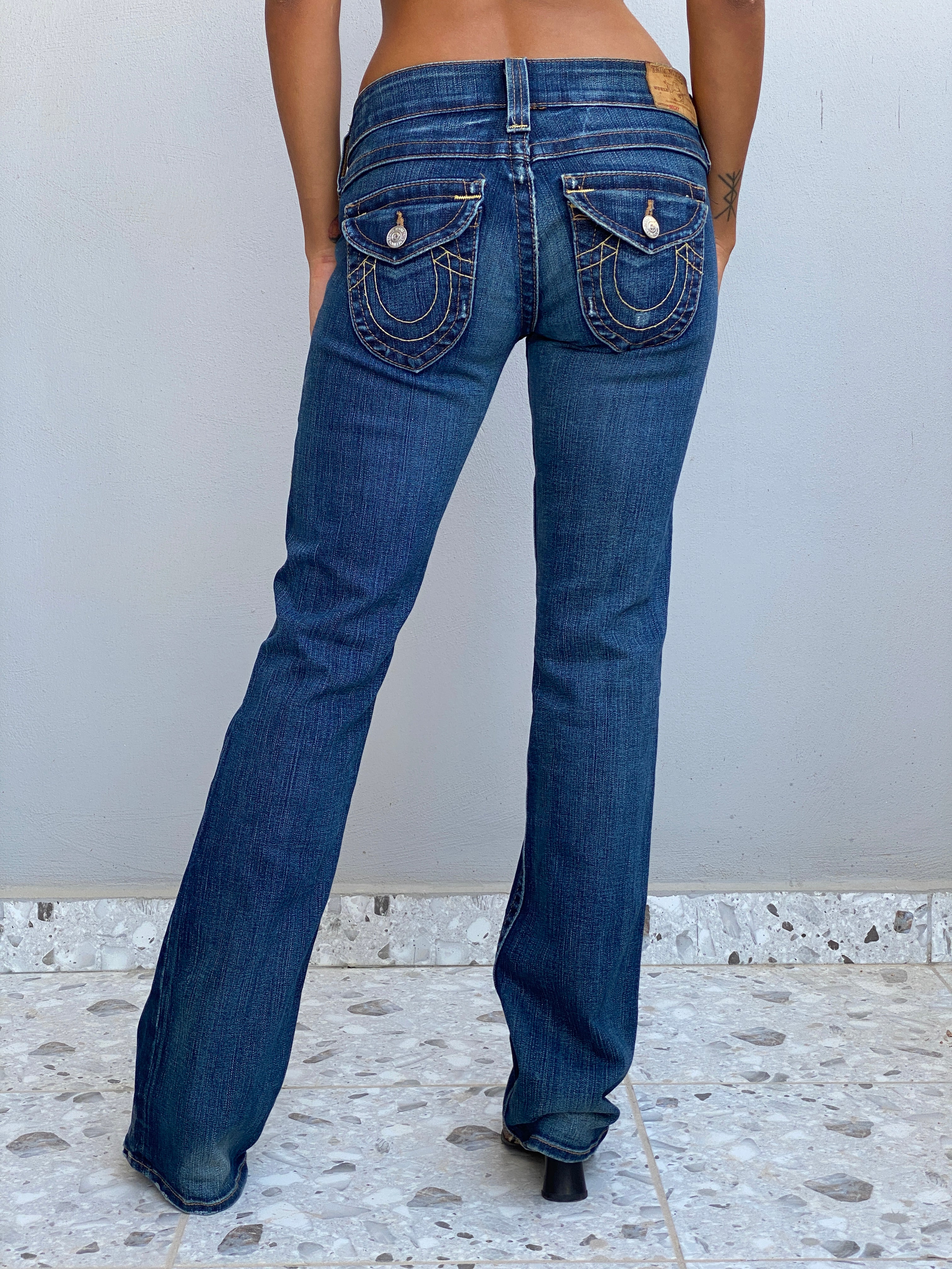 チ*ェ様 USA製 True Religion Y2K ジーンズ W32 インデ チ*ェ様 USA製
